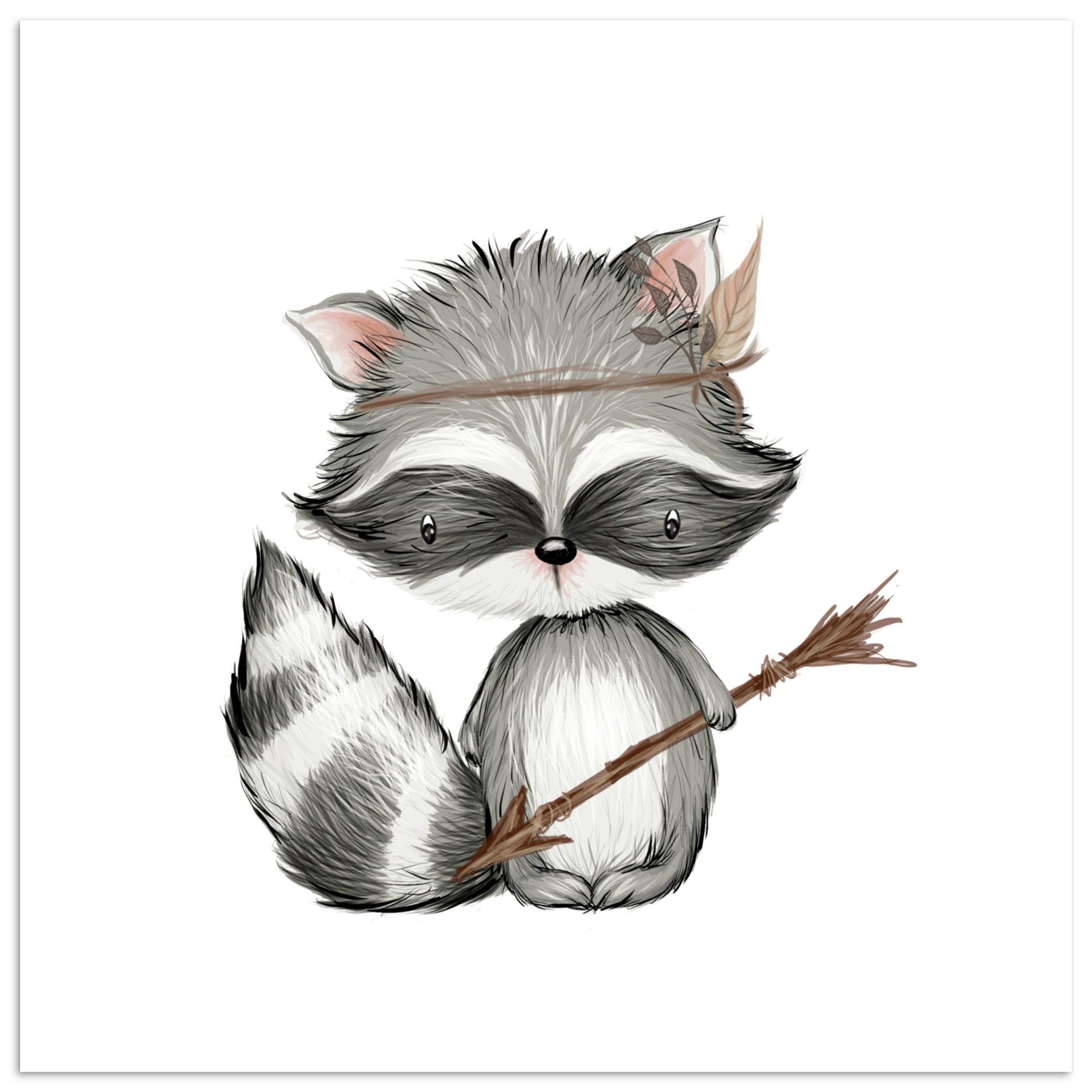Poster Waschbär - Tier - Waldtiere