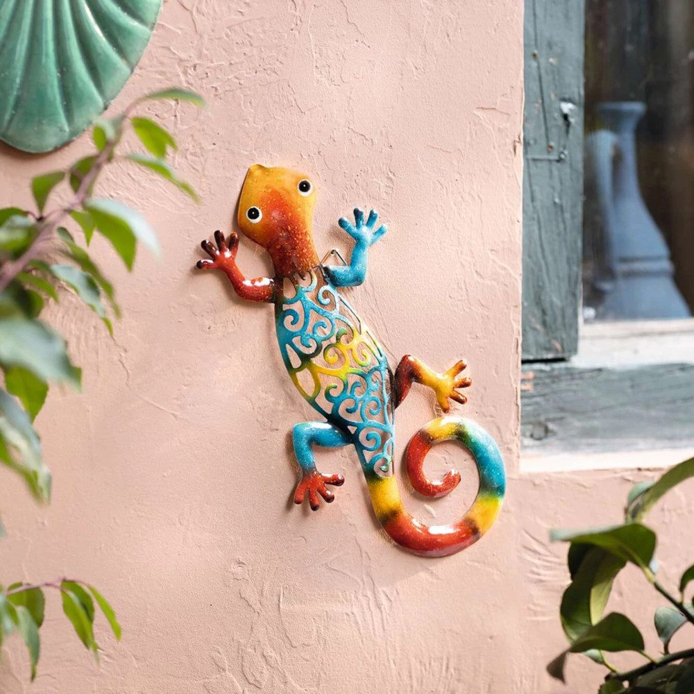 Home-trends24.de Tierfigur Gecko Regenbogenfarbe Metall Figur günstig online kaufen