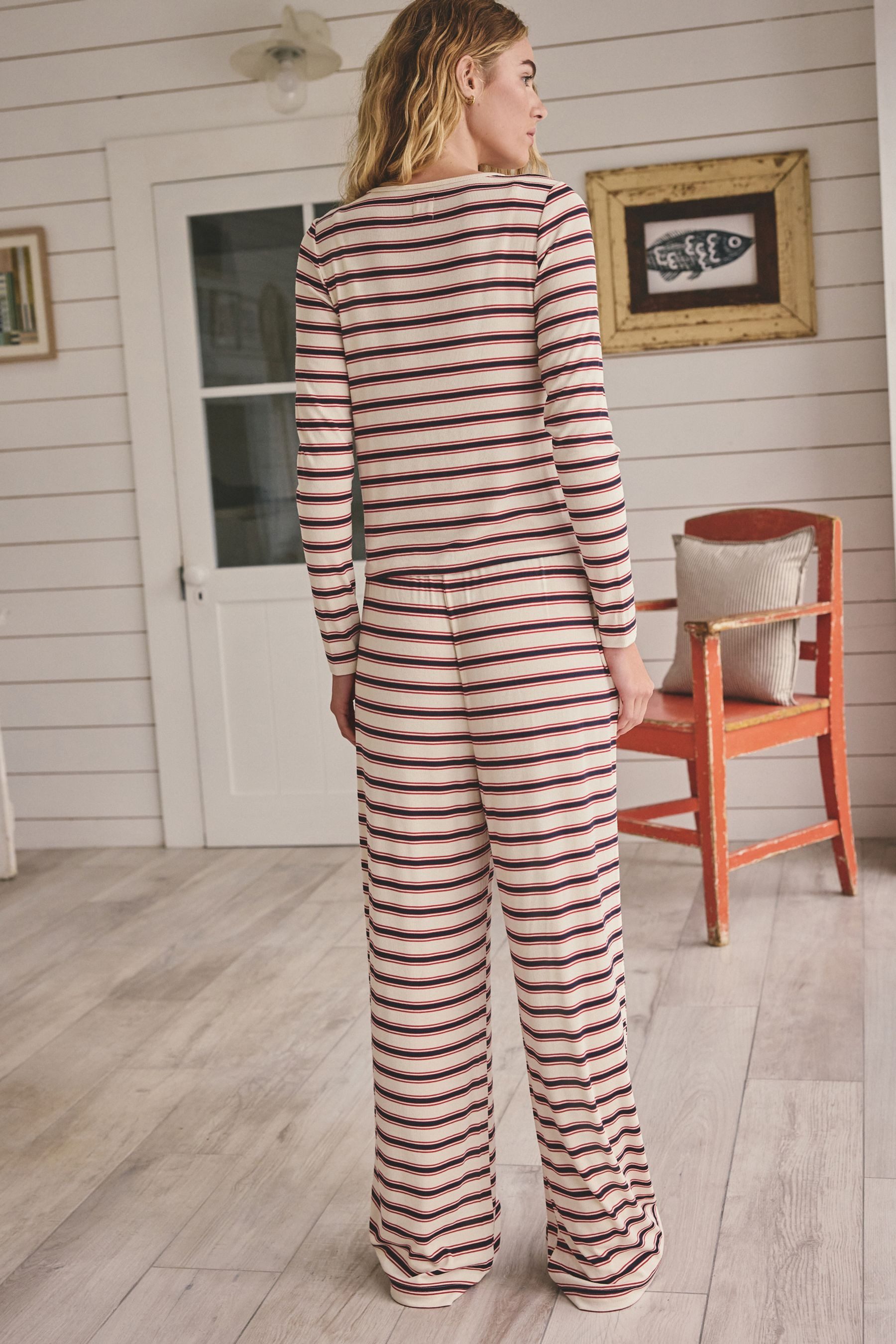 Next Pyjama Gerippter Langarm-Pyjama (2 tlg) günstig online kaufen