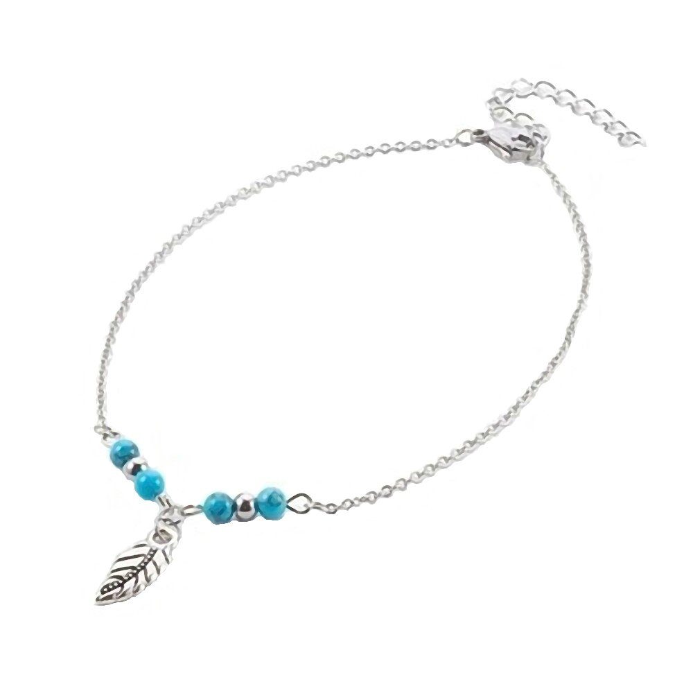 Westernlifestyle Fußkette Fußkette Fußkettchen Türkisperlen Feder günstig online kaufen