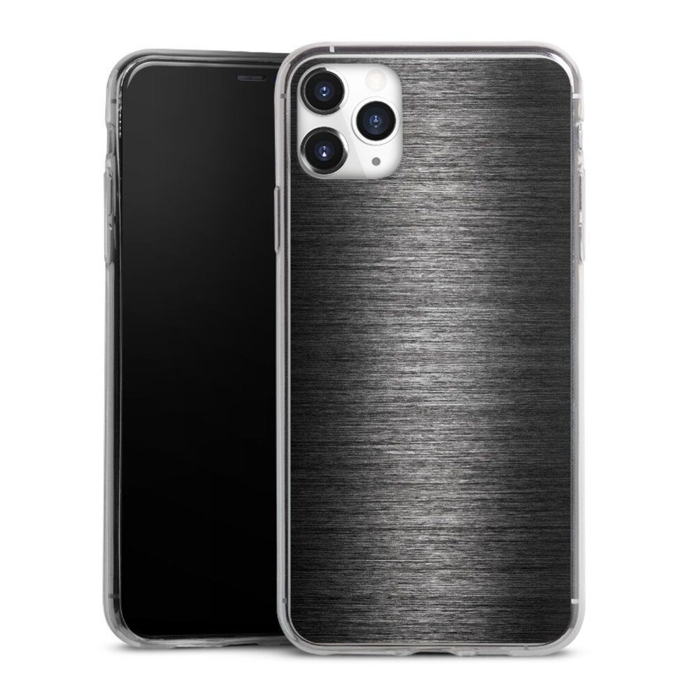 DeinDesign Handyhülle Metallic Look Metal Anthrazit Metal Look - Anthrazit, Apple iPhone 11 Pro Max Slim Case Silikon Hülle Ultra Dünn Schutzhülle