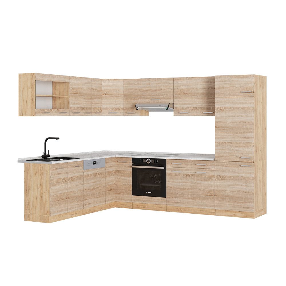 Vicco Winkelküche R-Line, Sonoma/Goldkraft Eiche, 227 günstig online kaufen
