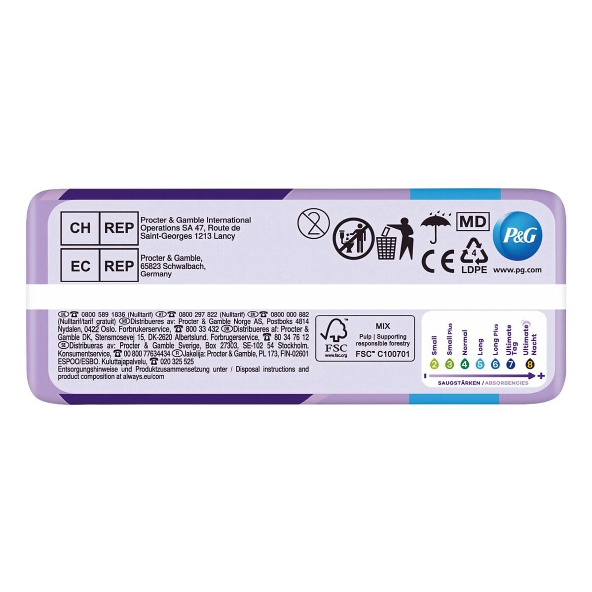 always Inkontinenz-Einlage Discreet + Long, 5, 10-St., Saugstärke 5 - stärkere Blasenschwäche