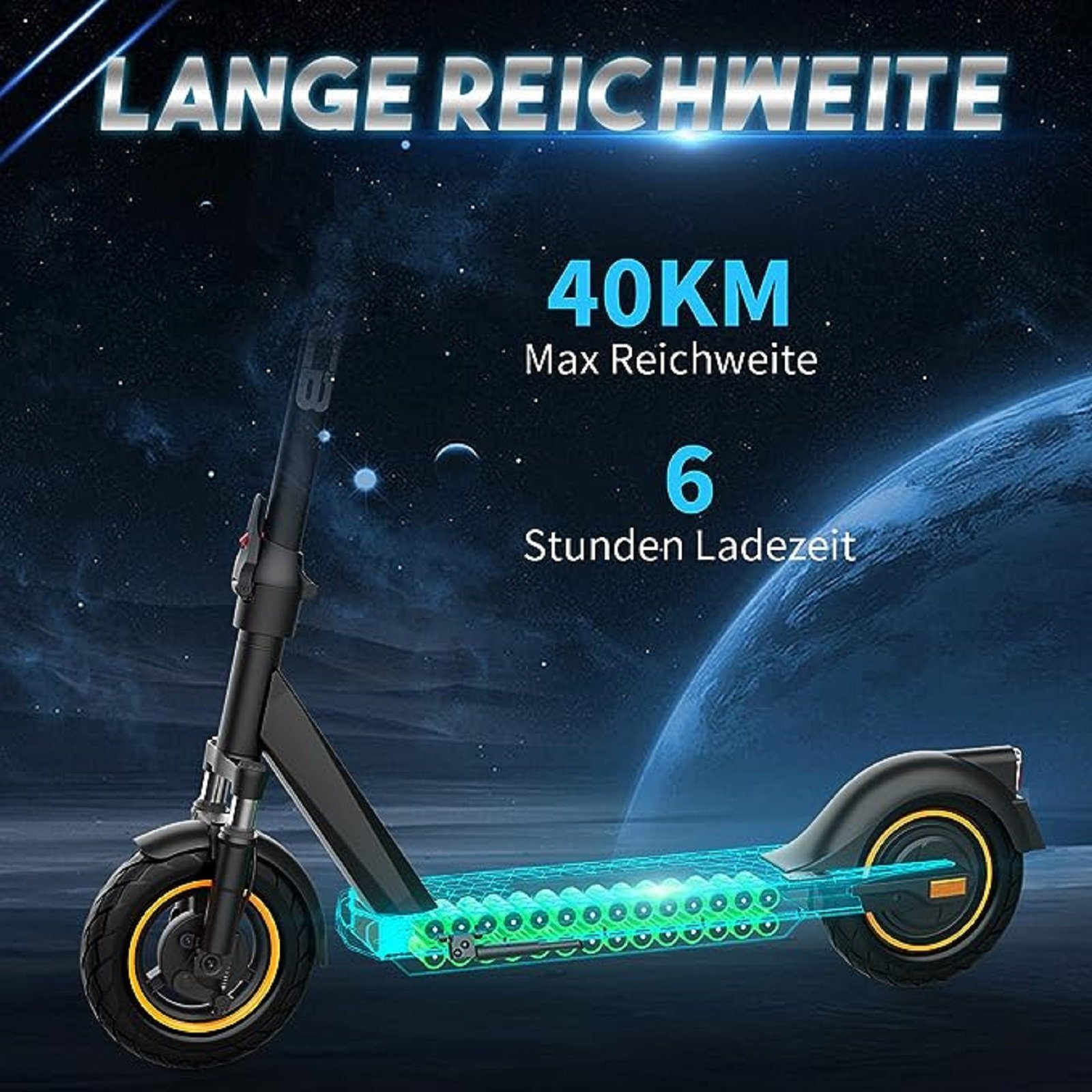 RCB E-Scooter mit Straßenzulassung bequeme (ABE), 20km/h, Stoßdämpfung, faltbar max