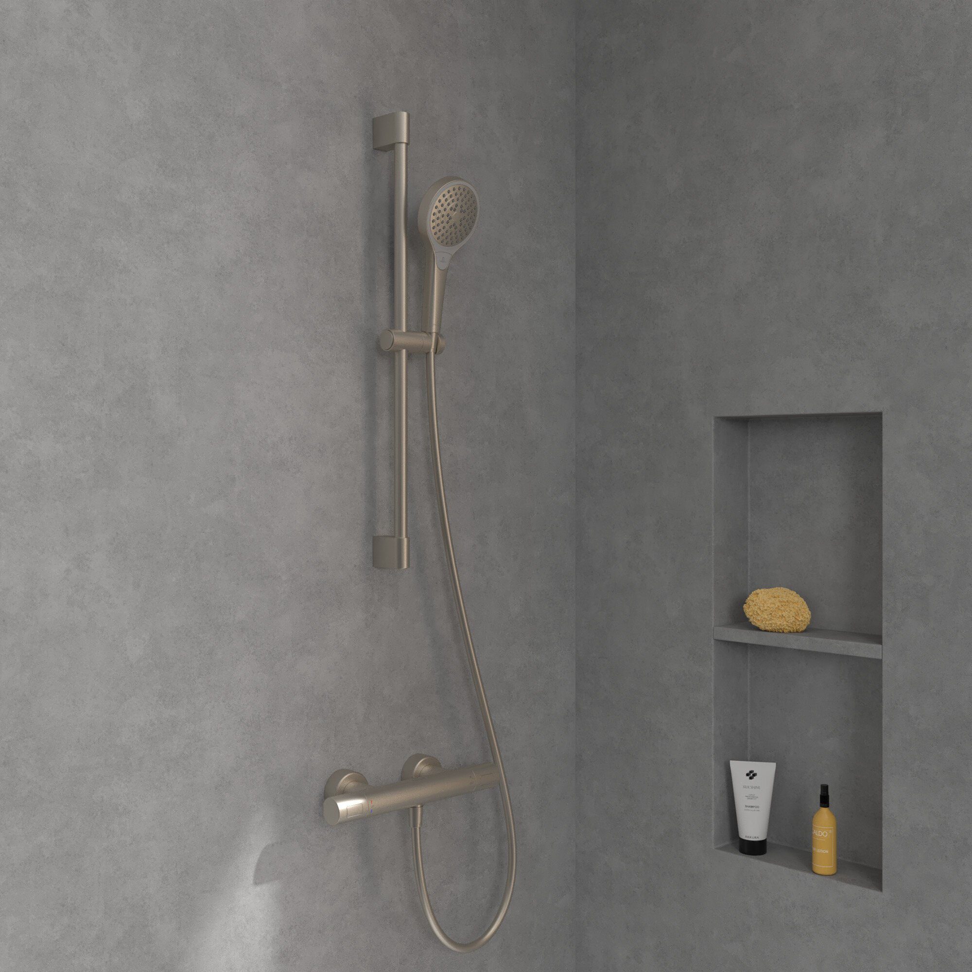 Villeroy & Boch Brausethermostat Universal Taps & Fittings Duschthermostat, Rund - Brushed Nickel Matt