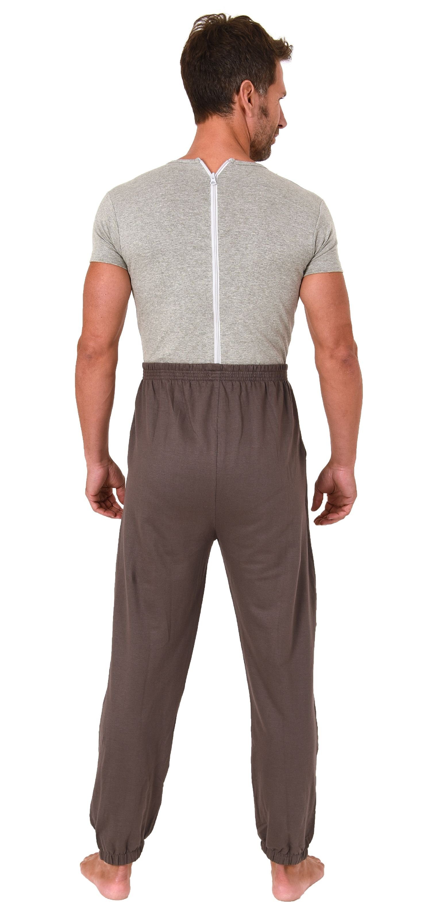 UNISEX Normann mit Pyjama Pflegeoverall im Look Care Jogging Rückenreißverschluss