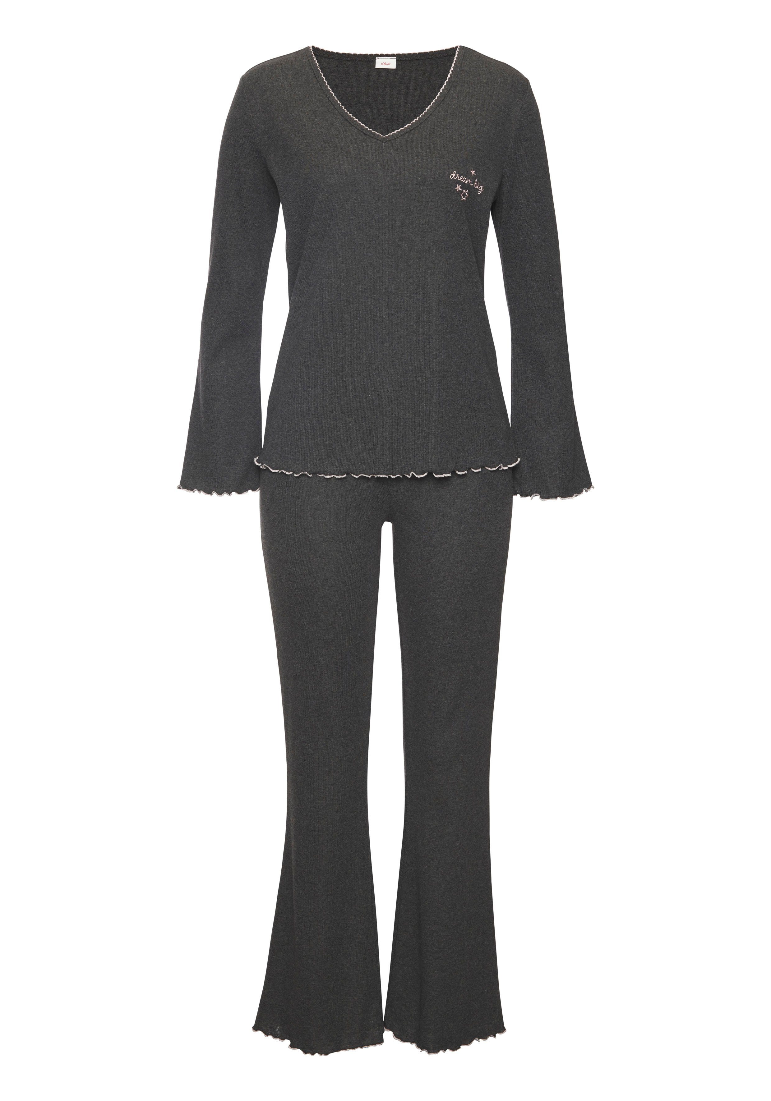 s.Oliver Pyjama (Set, 2 tlg) mit Babylock-Abschlüssen