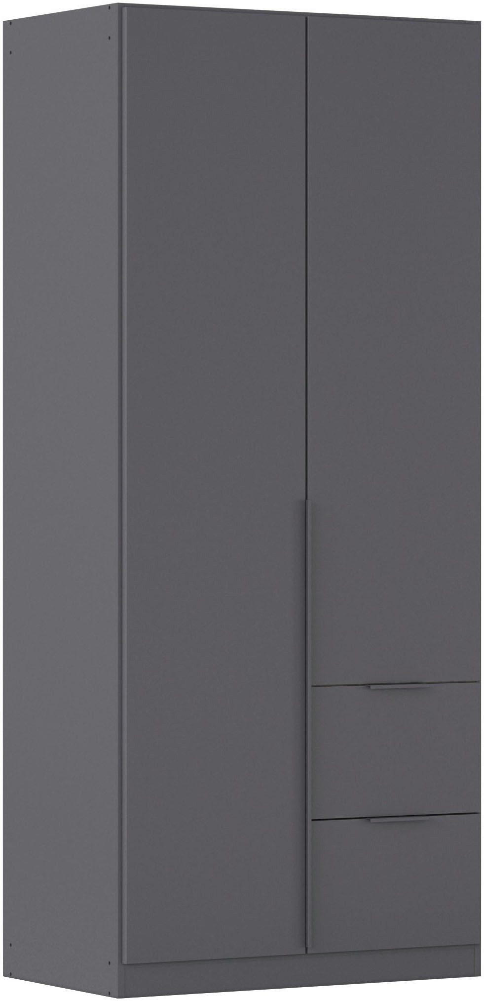 OTTO home Drehtürenschrank Kleiderschrank Schrank Garderobe AGORDO mit Dekor- oder Hochglanzfront (in zwei Griff-Farben, Breite 91 cm) mit Außenschubkästen, Serie in 7 Breiten und 2 Höhen MADE IN GERMANY