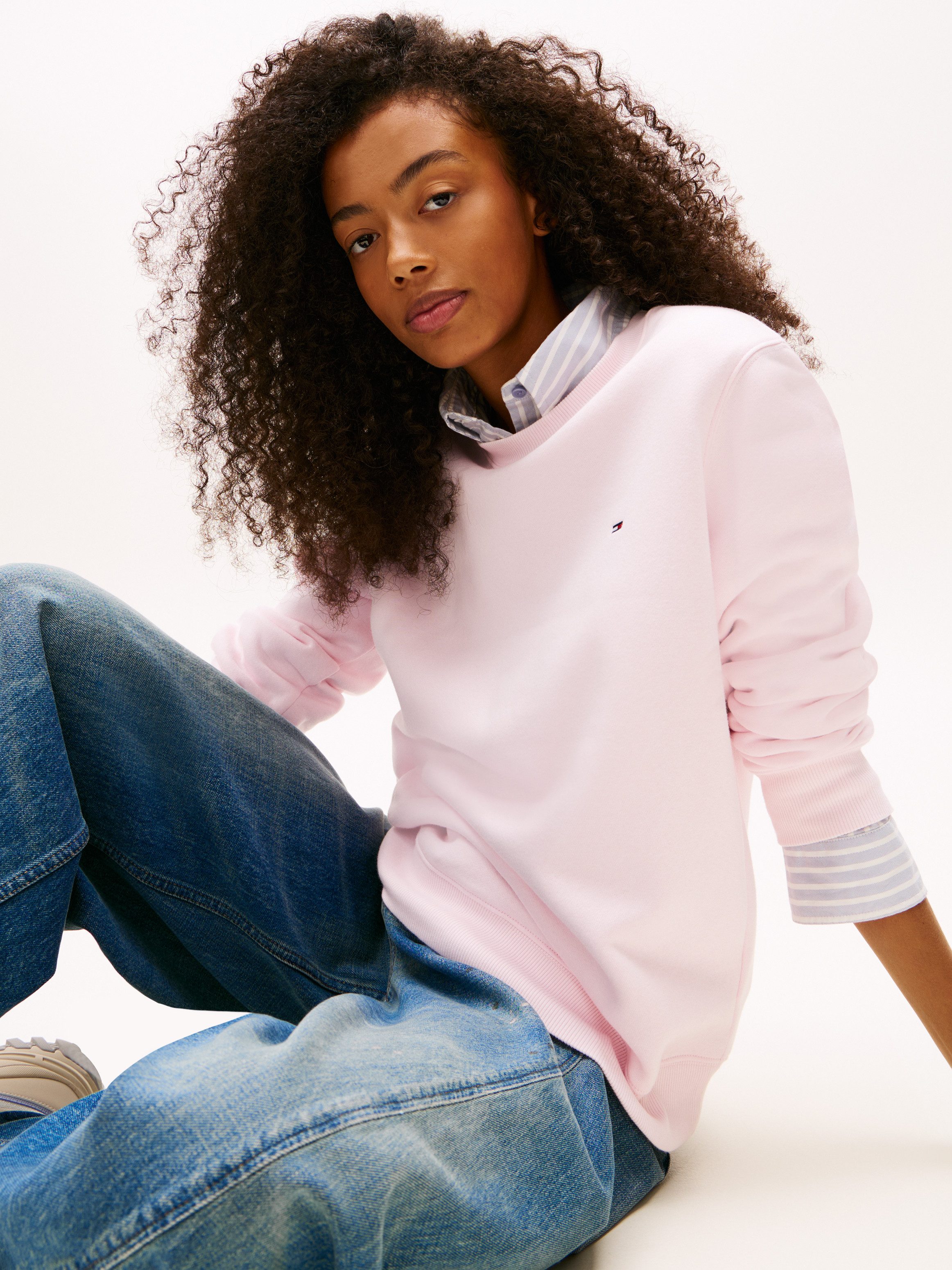 Tommy Jeans Sweatshirt TJW REG S FLAG CREW mit Logostickerei, Regular Fit