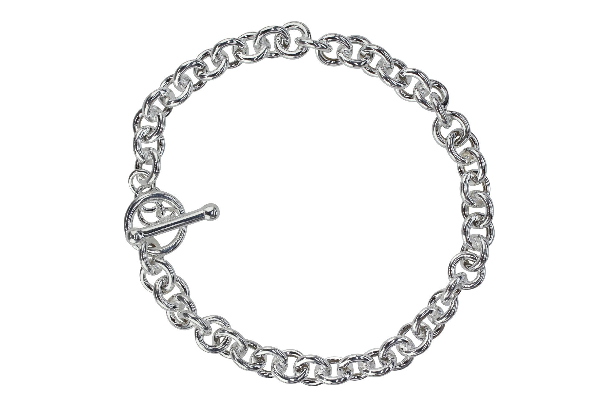 SILBERMOOS Silberarmband Klassisches Rolo-Armband, 925 Sterling Silber