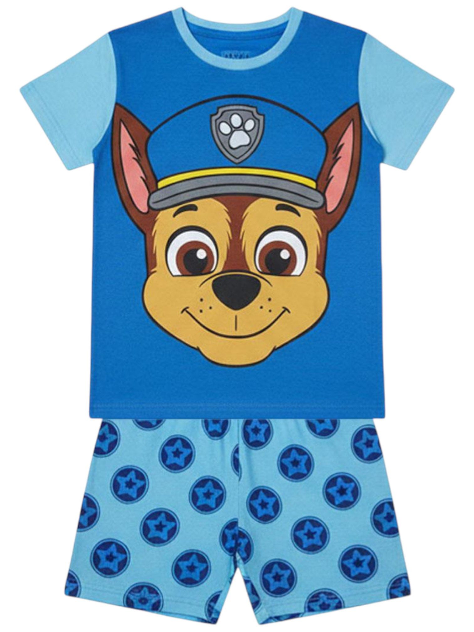 Cerdá Schlafanzug PAW Patrol - Chase (2 tlg) Jungen Pyjama Set kurz - Kinder Shorty Gr. 98-116 cm
