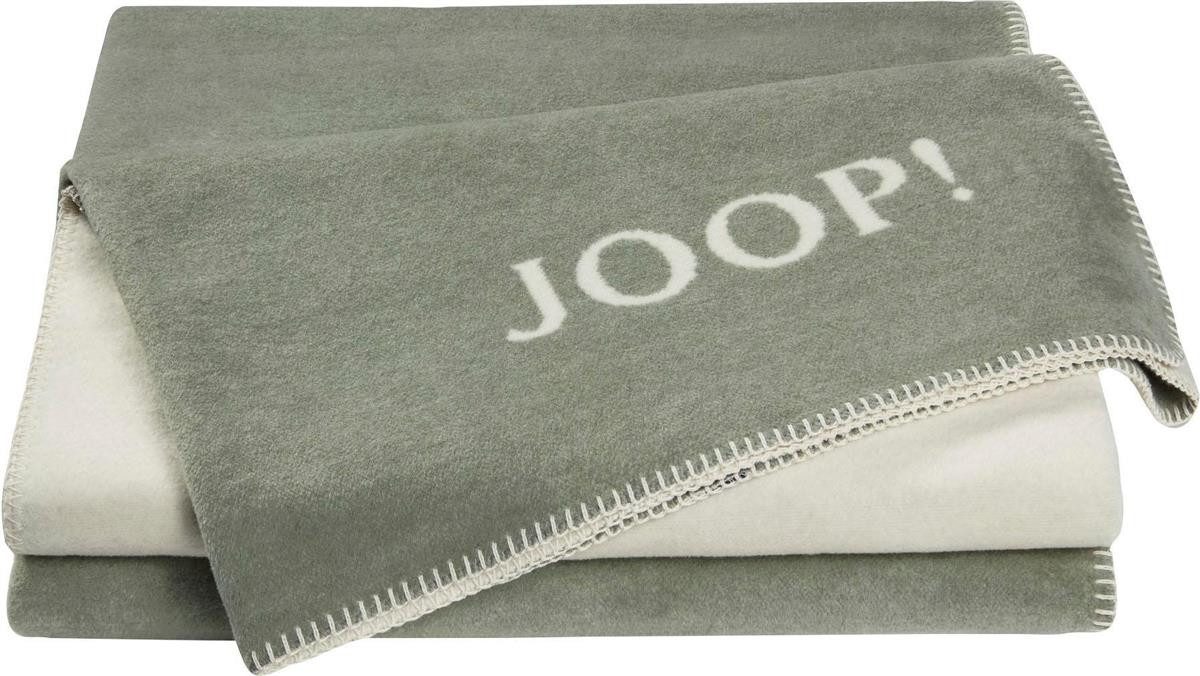 Wolldecke Joop Tagesdecke Kuscheldecke 150 x 200 cm Zierstich UDF Salbei-Ecru, JOOP!, Tagesdecke Kuscheldecke Decke Wohndecke