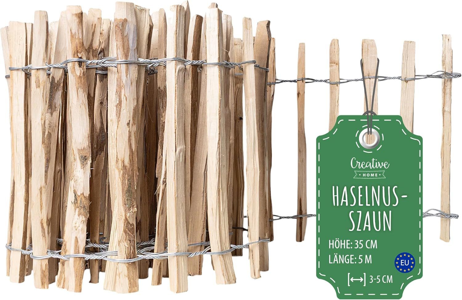Creative Home Zaun Staketenzaun Haselnusszaun, Lattenabstand 3-5 cm, Garten günstig online kaufen