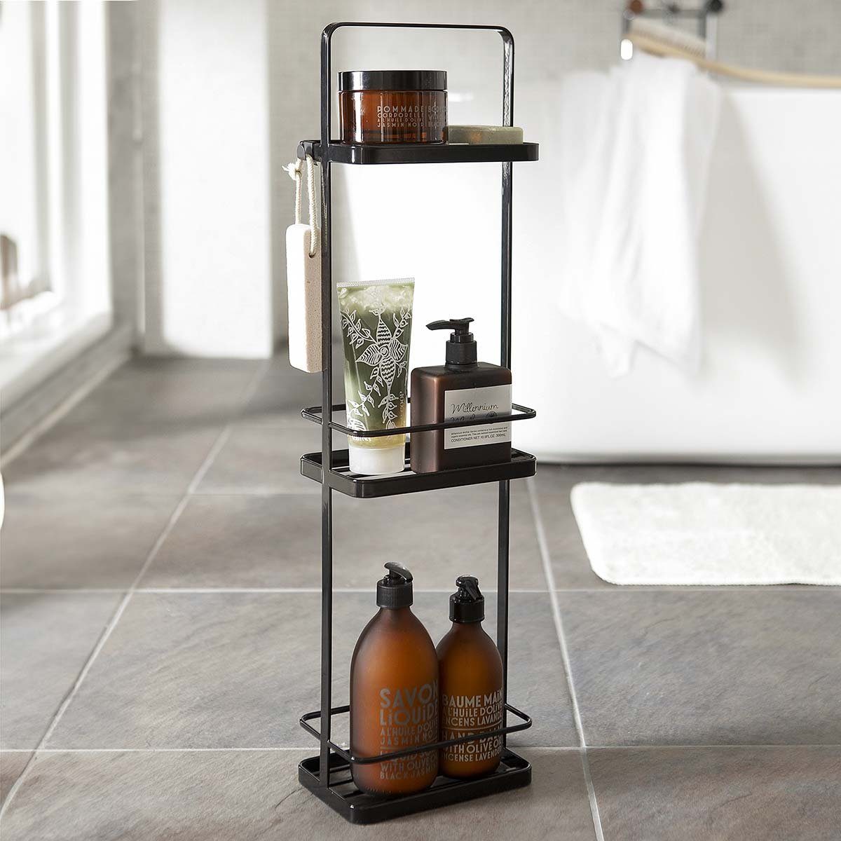 Yamazaki Badregal "Tower" stehend ohne Bohren 18x67x12cm, Badablage, platzs günstig online kaufen