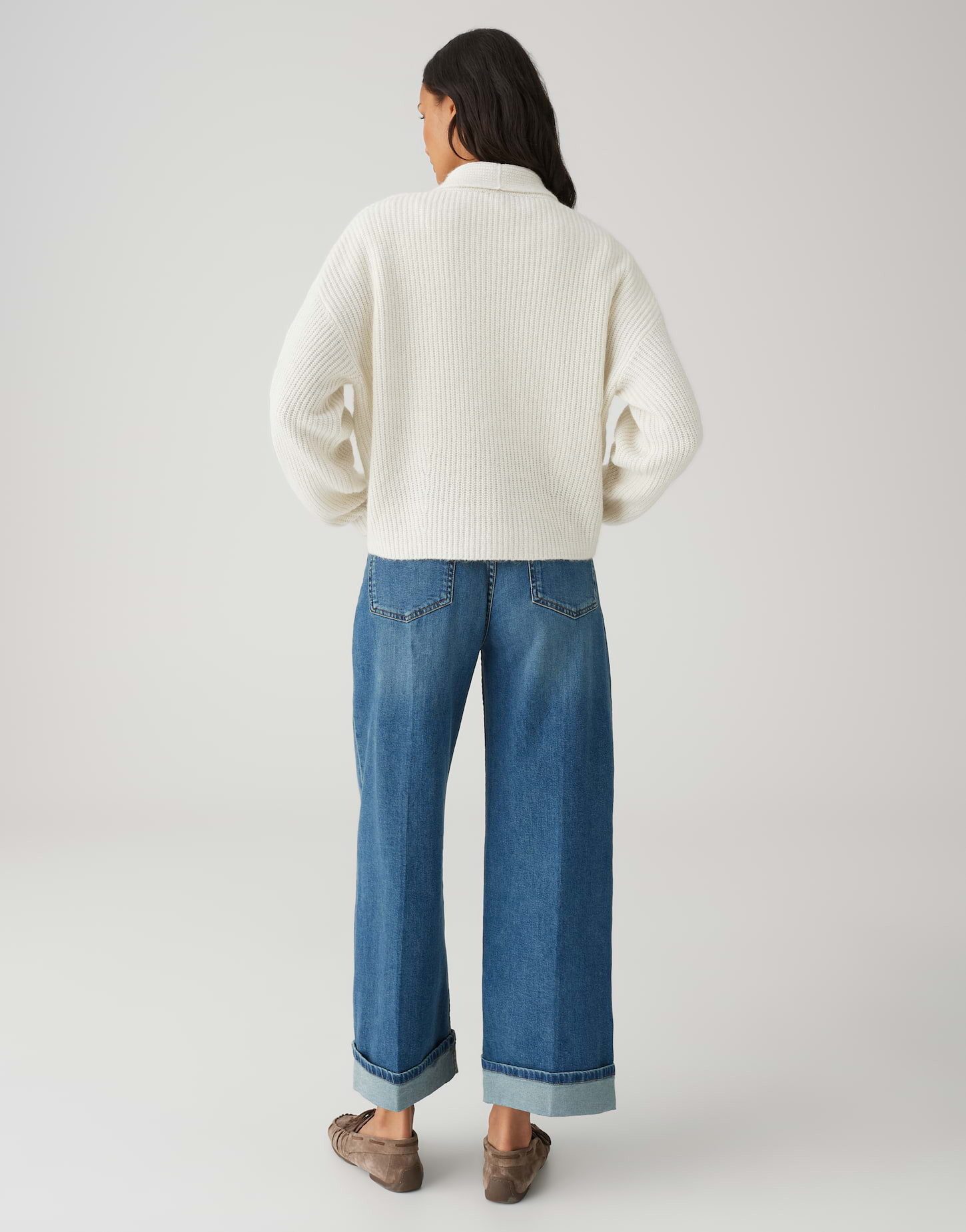 OPUS Strickjacke DUSENA mit Schalkragen Weite Passform, schmal zulaufend, überschnittene Schulter