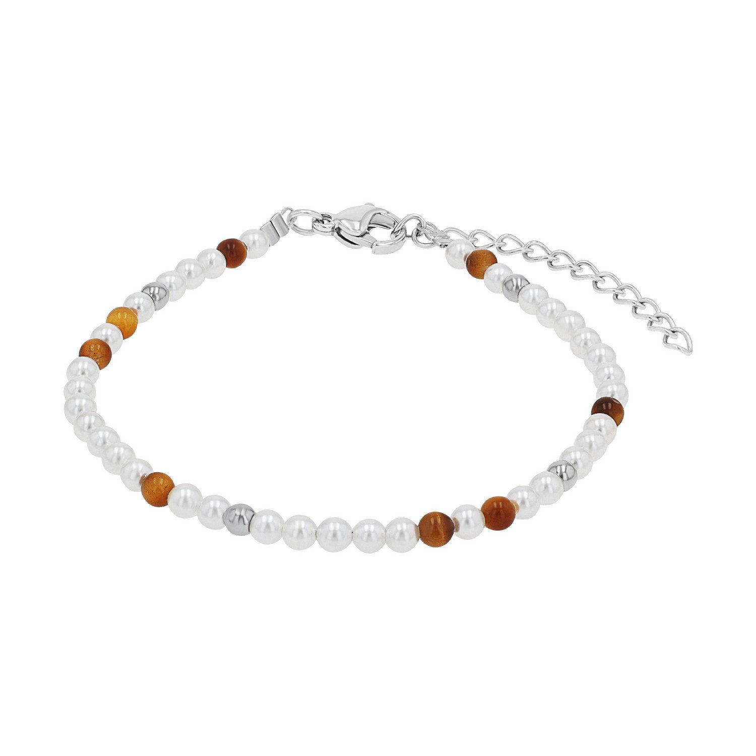 Amor Armband Schmuck Geschenk, mit Tigerauge oder Lapislazuli - mit Muschelkernperle