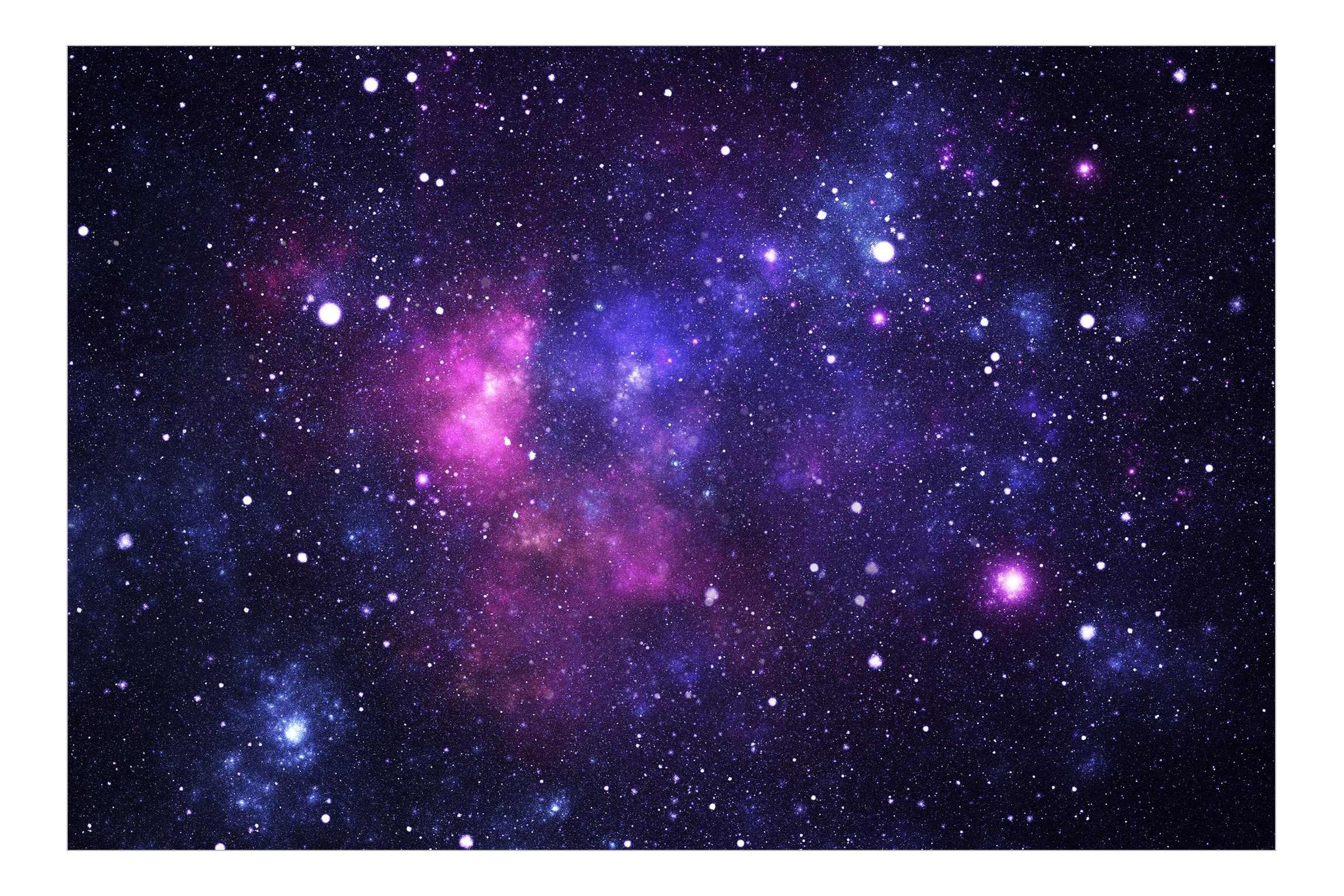 Bilderdepot24 Kindertapete Kinderzimmer Galaxie Weltall Weltraum Kinder Wanddeko Sterne Lila Rosa, Glatt, Matt, (Vliestapete inkl. Kleister oder selbstklebend), Mädchenzimmer Jungenzimmer Babyzimmer Bildtapete Fototapete Wandtapete