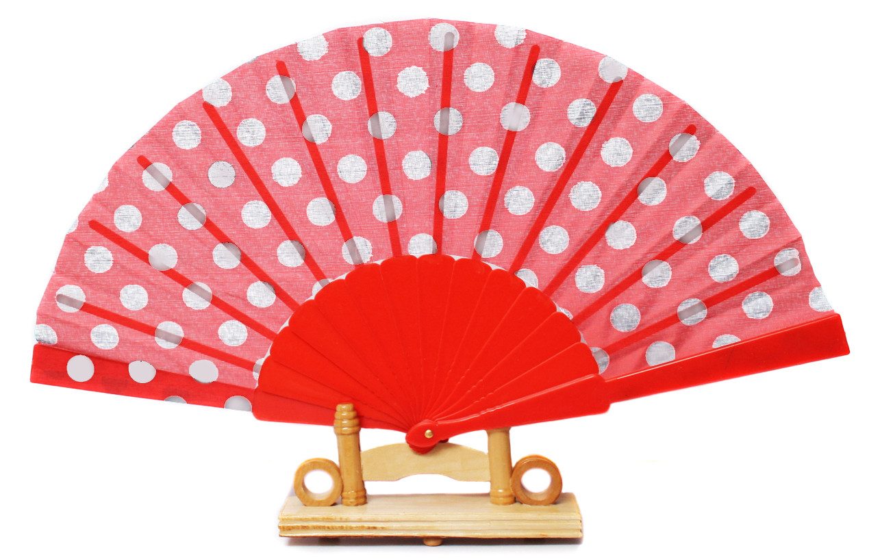 Yudu Handfächer "Pünktchen" Motive Handfächer Fächer transparent Kunststoffstreben