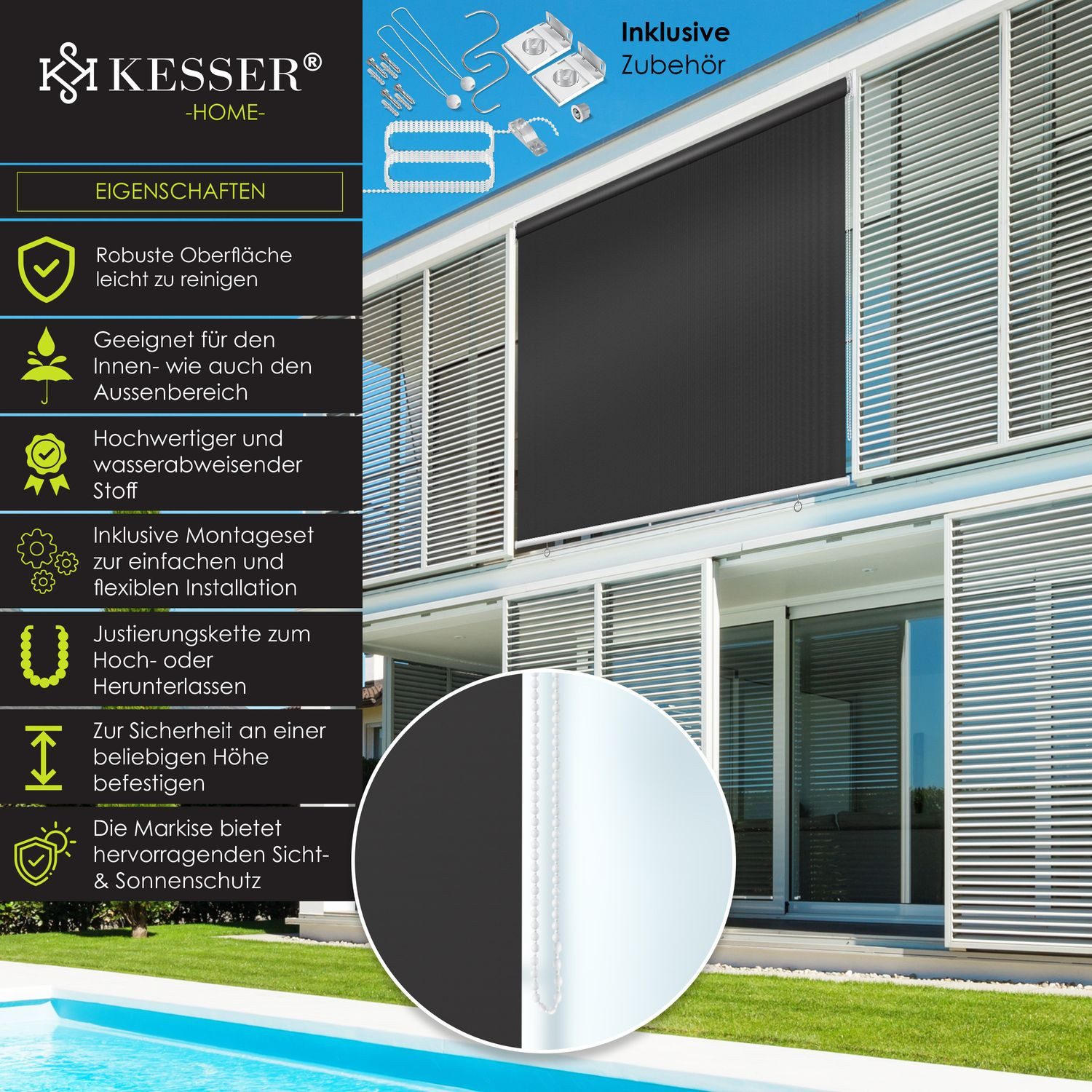 KESSER Senkrechtmarkise Senkrechtmarkise Vertikalmarkise Balkonmarkise Sich günstig online kaufen