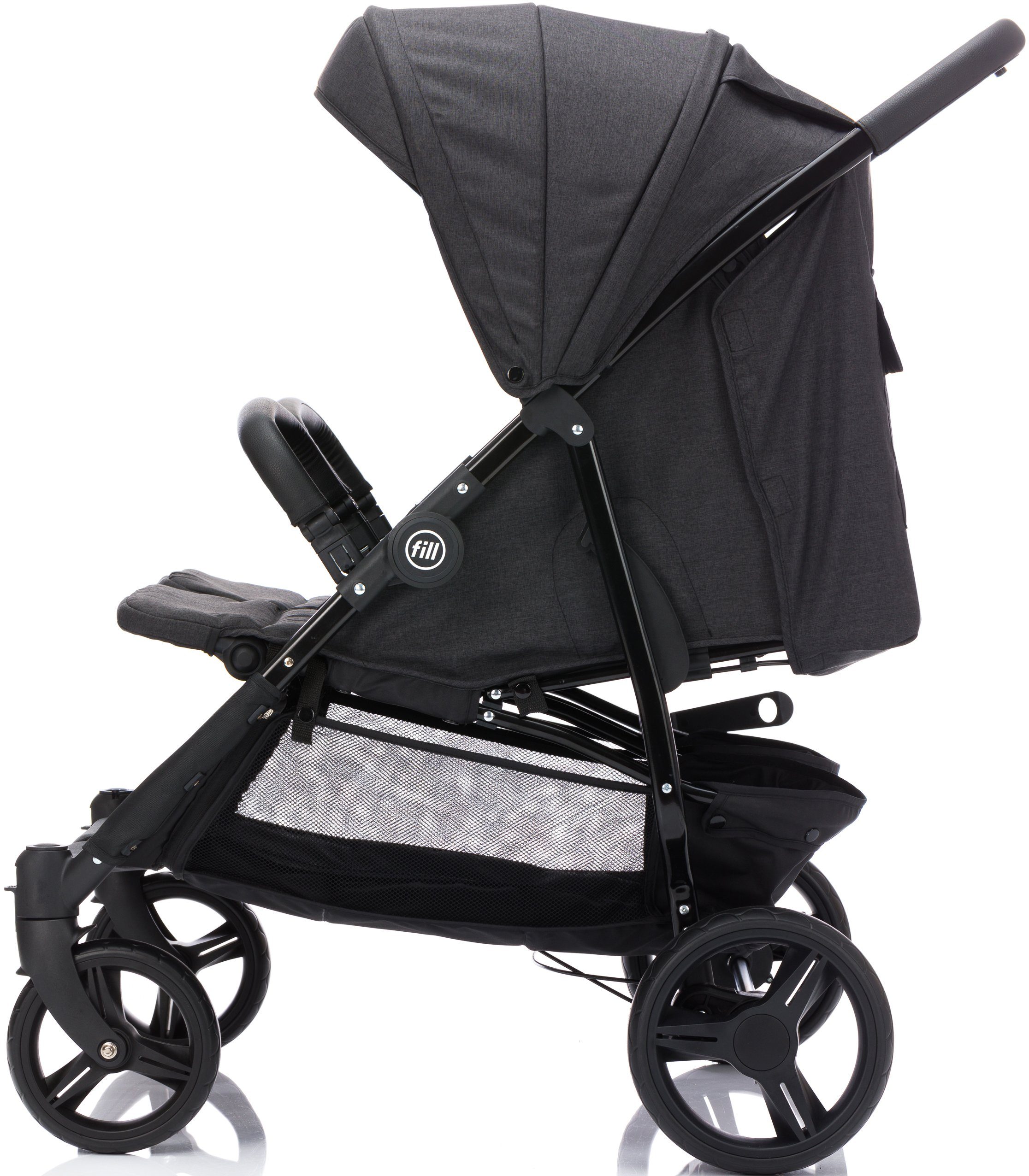 Fillikid Zwillingswagen Duo, schwarz melange