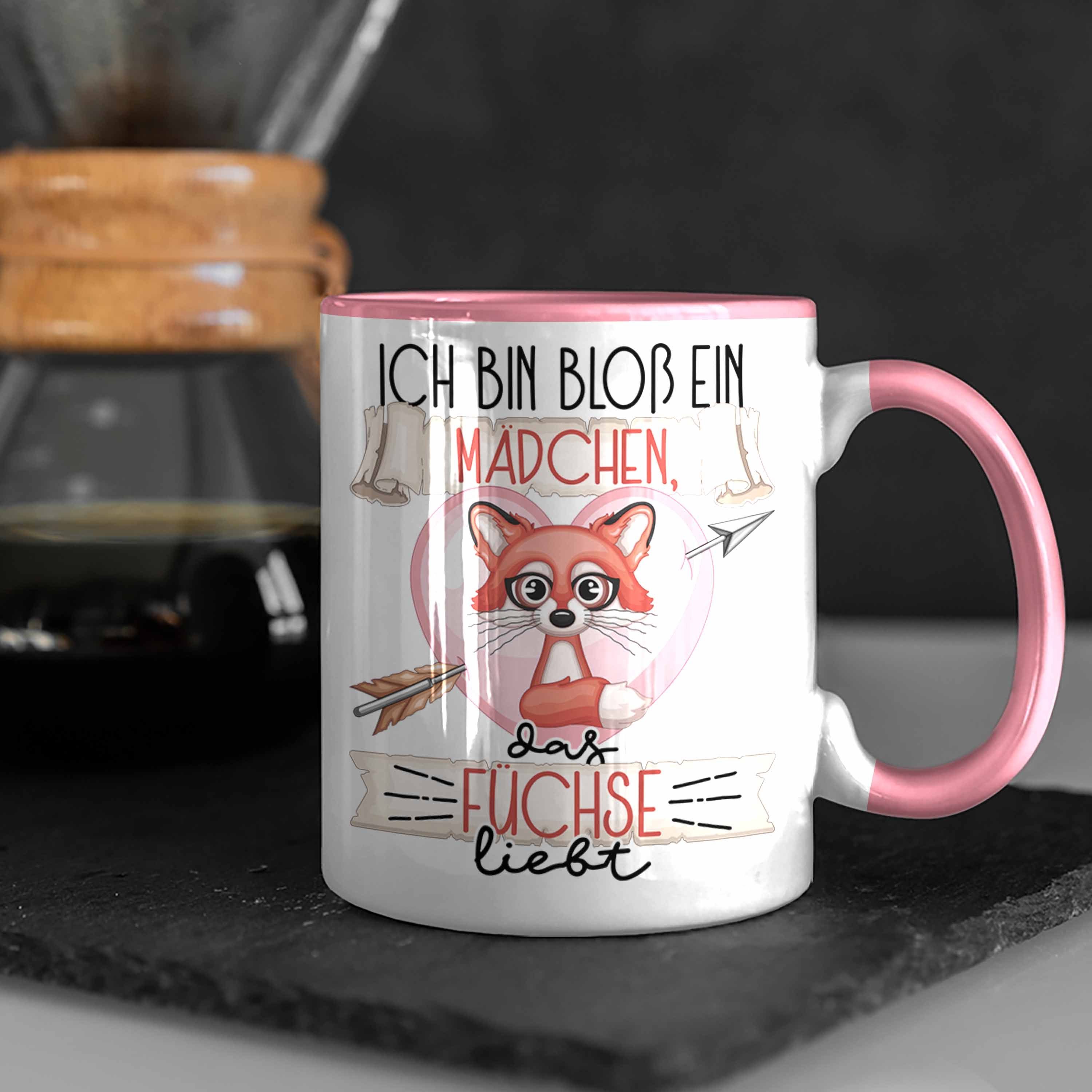 Trendation Tasse Ein Geschenk Fuchs Das Liebt Ich Bloß Rosa Frauen Mädchen Bin Tasse Füchse