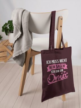 Shirtracer Umhängetasche Ich muss nicht nein sagen ich bin die Oma - Rosa/weiß, Oma Geschenk