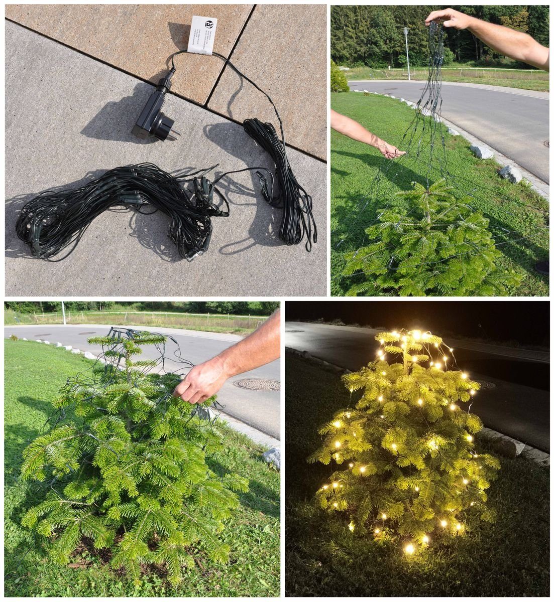 Weihnachtsbaum Bakker Warmweiß 1,30m Bäume von Deco Kegel für Lichternetz geeignet LED LED-Lichternetz Coen 80 für Netz - BV LEDs Höhe einer 0,90m Baum, Trapez mit