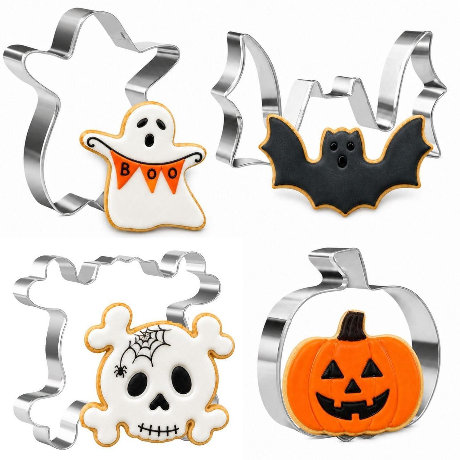 LuxusKollektion Ausstechform Halloween Ausstecher Set Edelstahl 4tlg, Metall, (4-St)