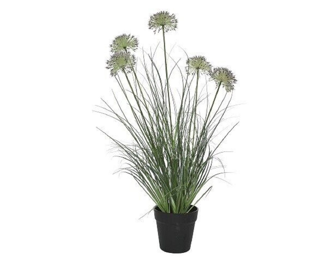 Kunstpflanze Gras Topf Blumen Zuhause Dekoration grün/violett Ø 35 cm H 74 cm