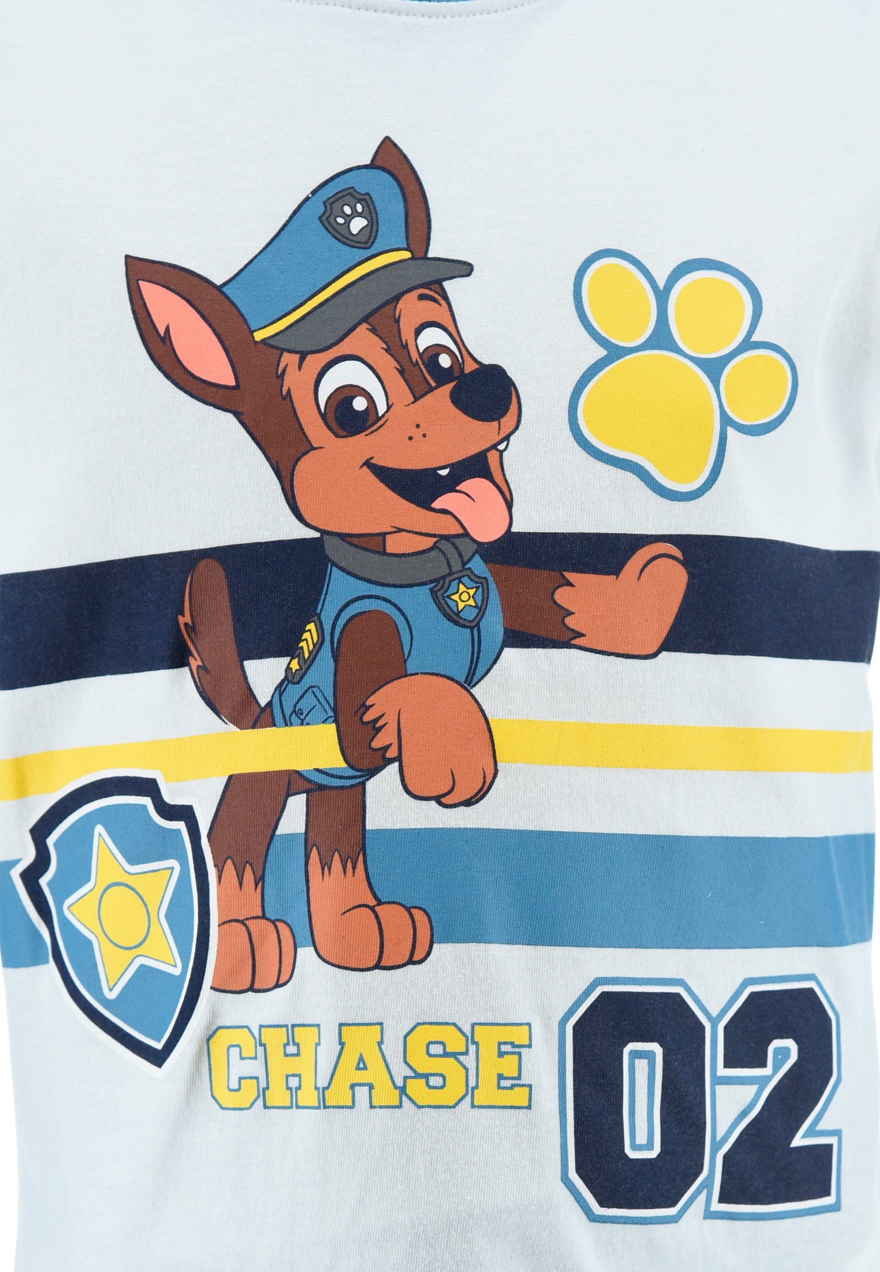 PAW PATROL Schlafanzug Chase (2 tlg) kurzarm Kinder Jungen Pyjama Nachtwäsche Weiß