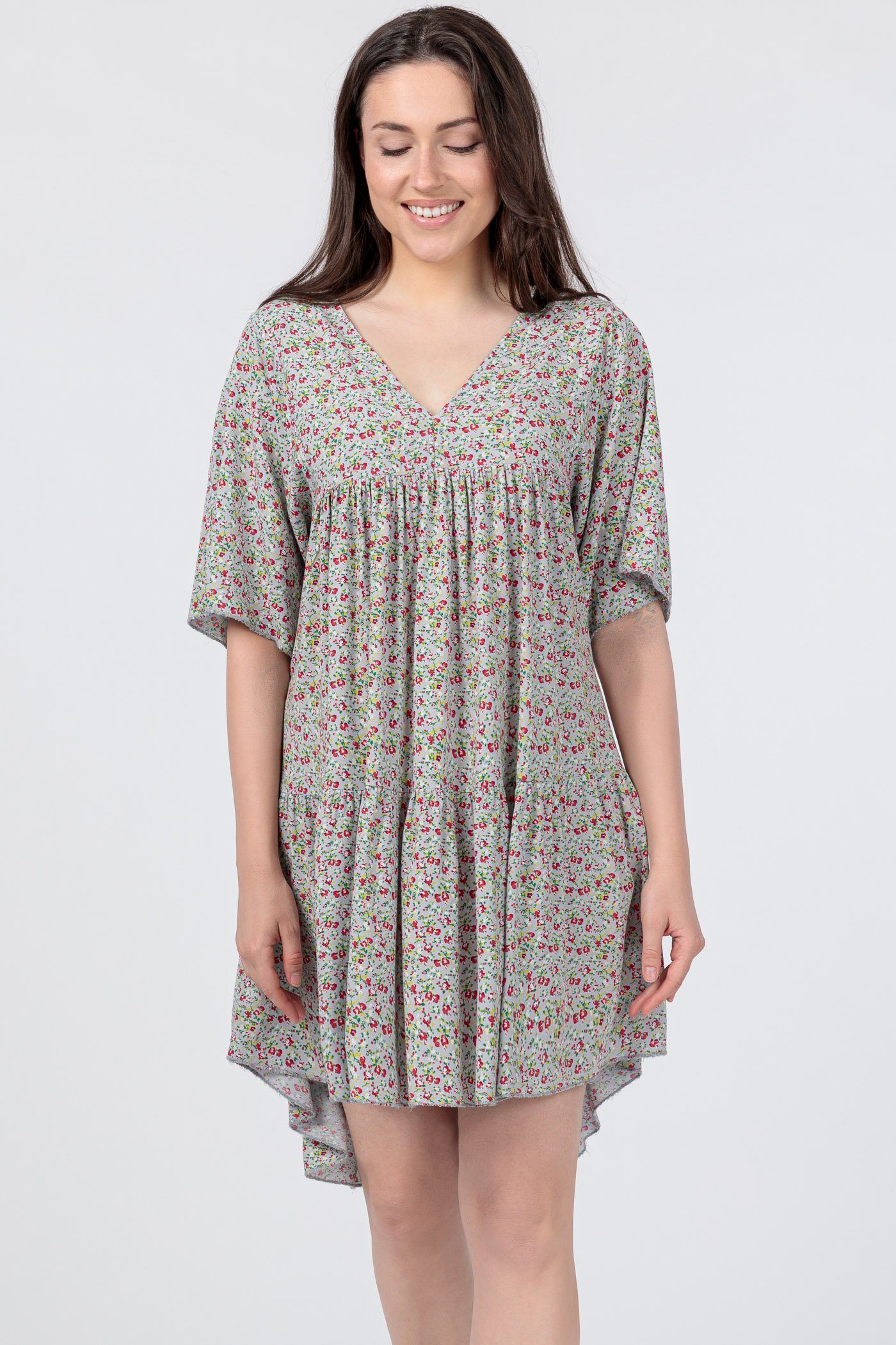 PEKIVESSA Sommerkleid »Boho-Kleid Damen kurz luftig geblümt« Tunika-Kleid  Oversize online kaufen | OTTO