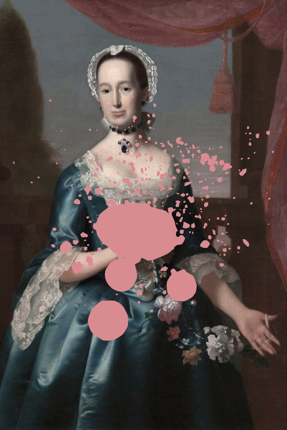 Acrylglasbild Frau mit Farbklecks