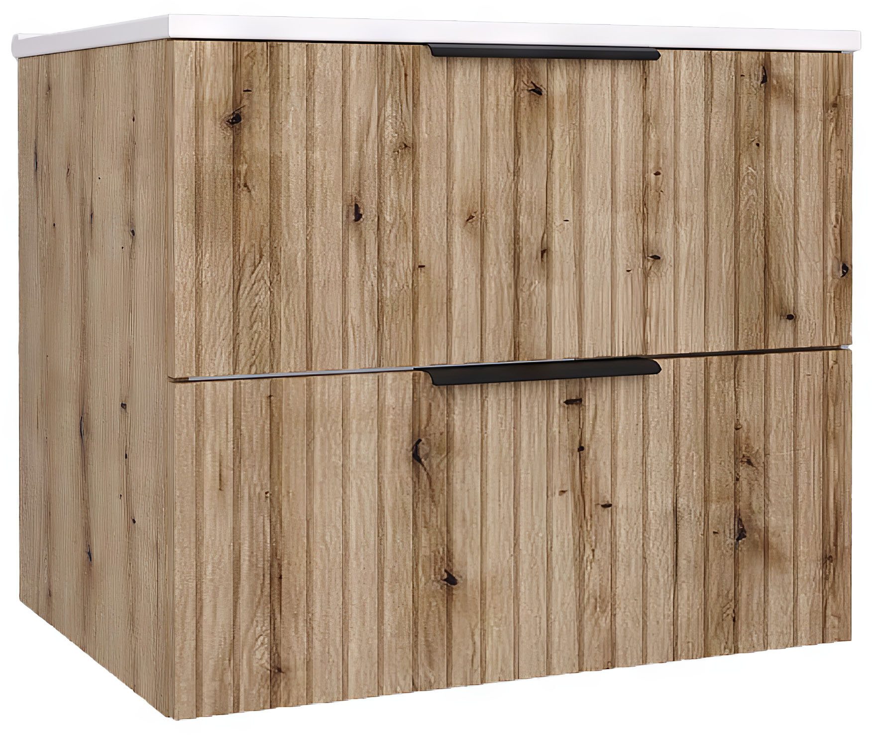 welltime Waschtisch TIBU mit Waschbecken. 2 Schubladen. 2 Breiten (60/80cm) und 4 Farben, Badschrank mit Waschbecken, Softclose, Maße B/H/T: 61/53/47 cm