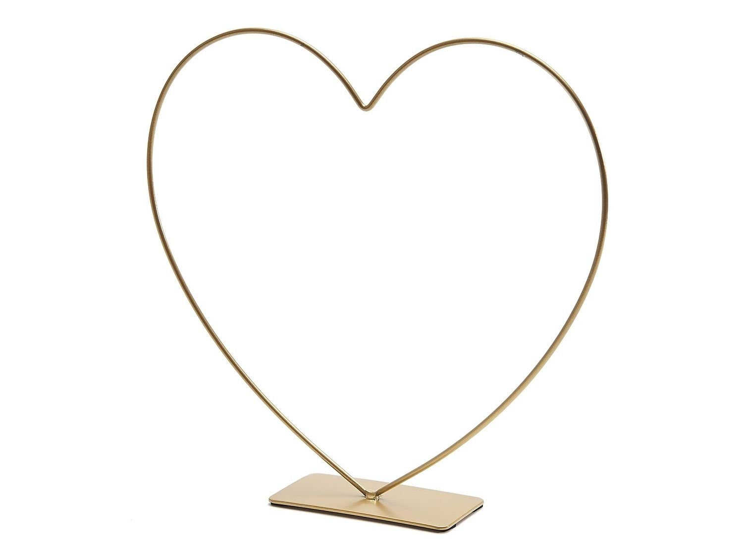 Dekoobjekt Metallherz Gold stehend, 58 cm Metallring