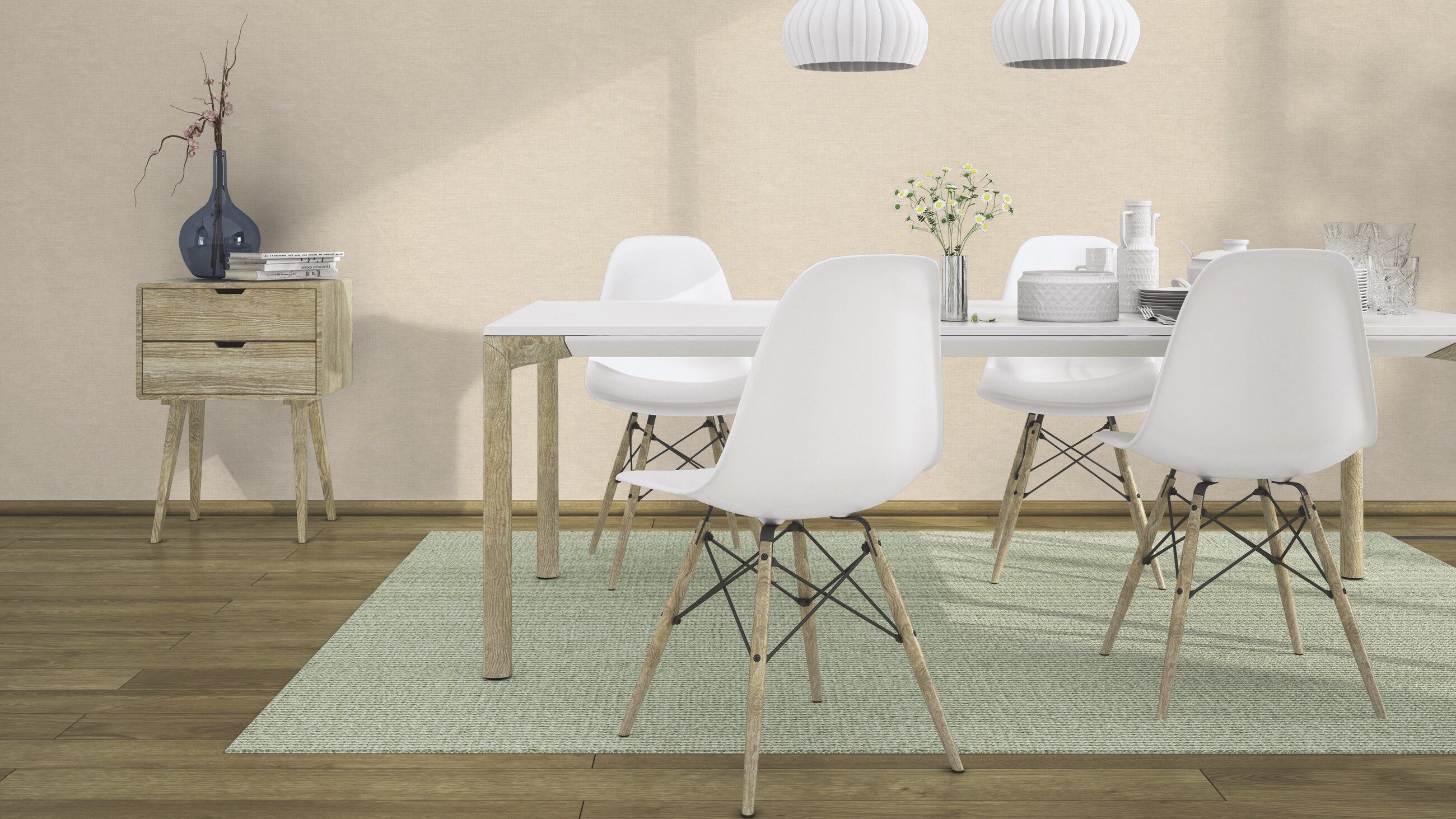 Rasch Vliestapete Leinenoptik in hellem Beige, strukturiert, einfarbig, uni, Leinenoptik, (1 Rolle, 1 St), Stoffoptik