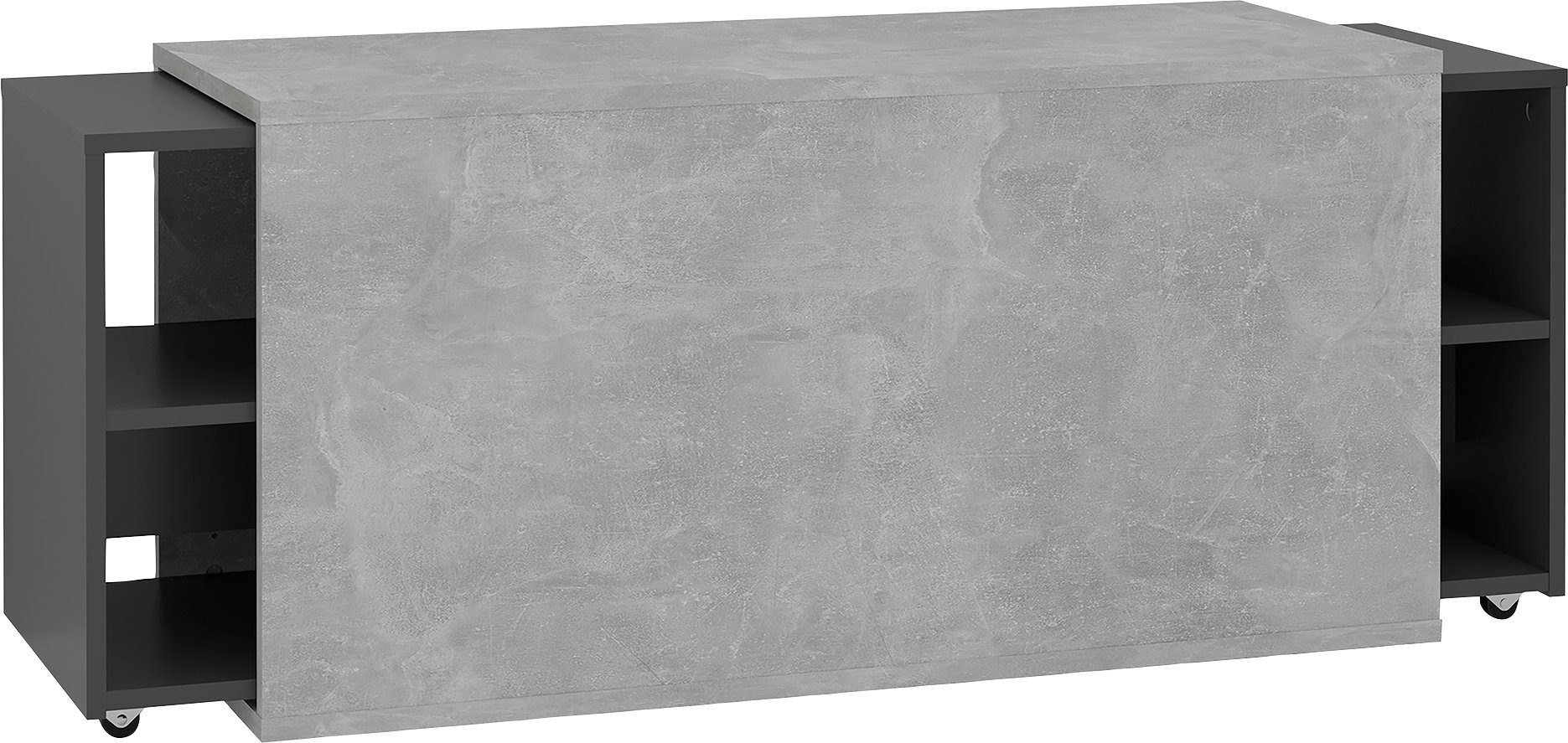 FMD TV-Board Slide, ausziehbar auf 194,5 cm Beton LA / anthrazit | Beton LA / anthrazit