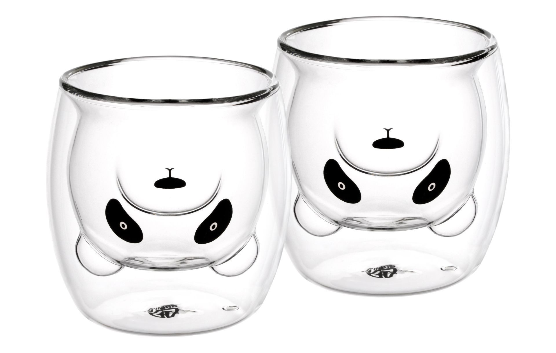 GRÄWE Thermoglas Doppelwandige-Thermogläser, 245ml, 2er Set, Motiv Bär, Glas, Doppelwandige-Thermogläser, 245ml, 2er Set, Motiv Panda