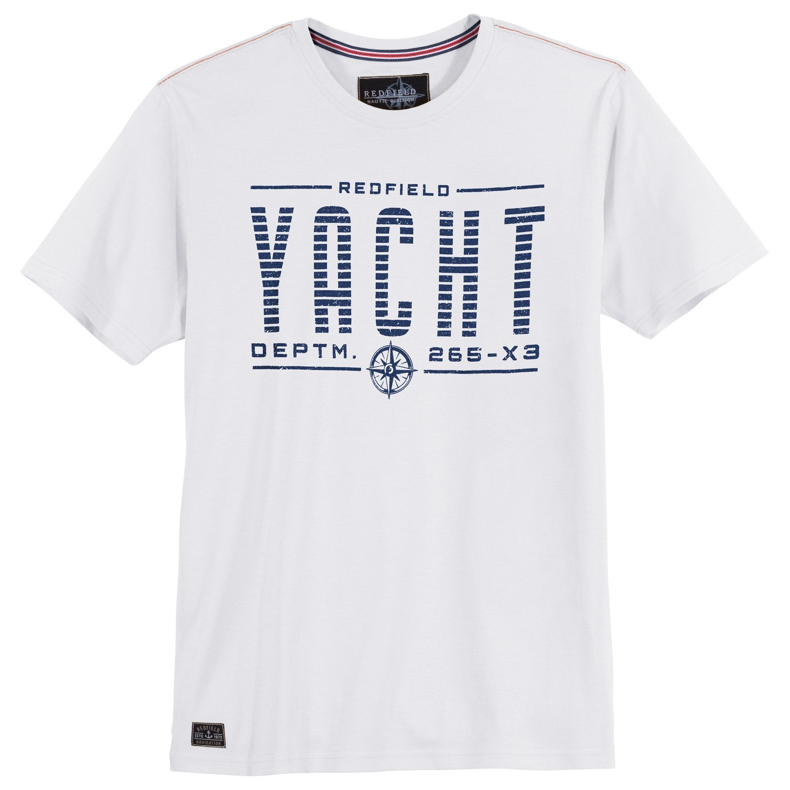 redfield Rundhalsshirt Redfield Übergrößen T-Shirt weiß günstig online kaufen