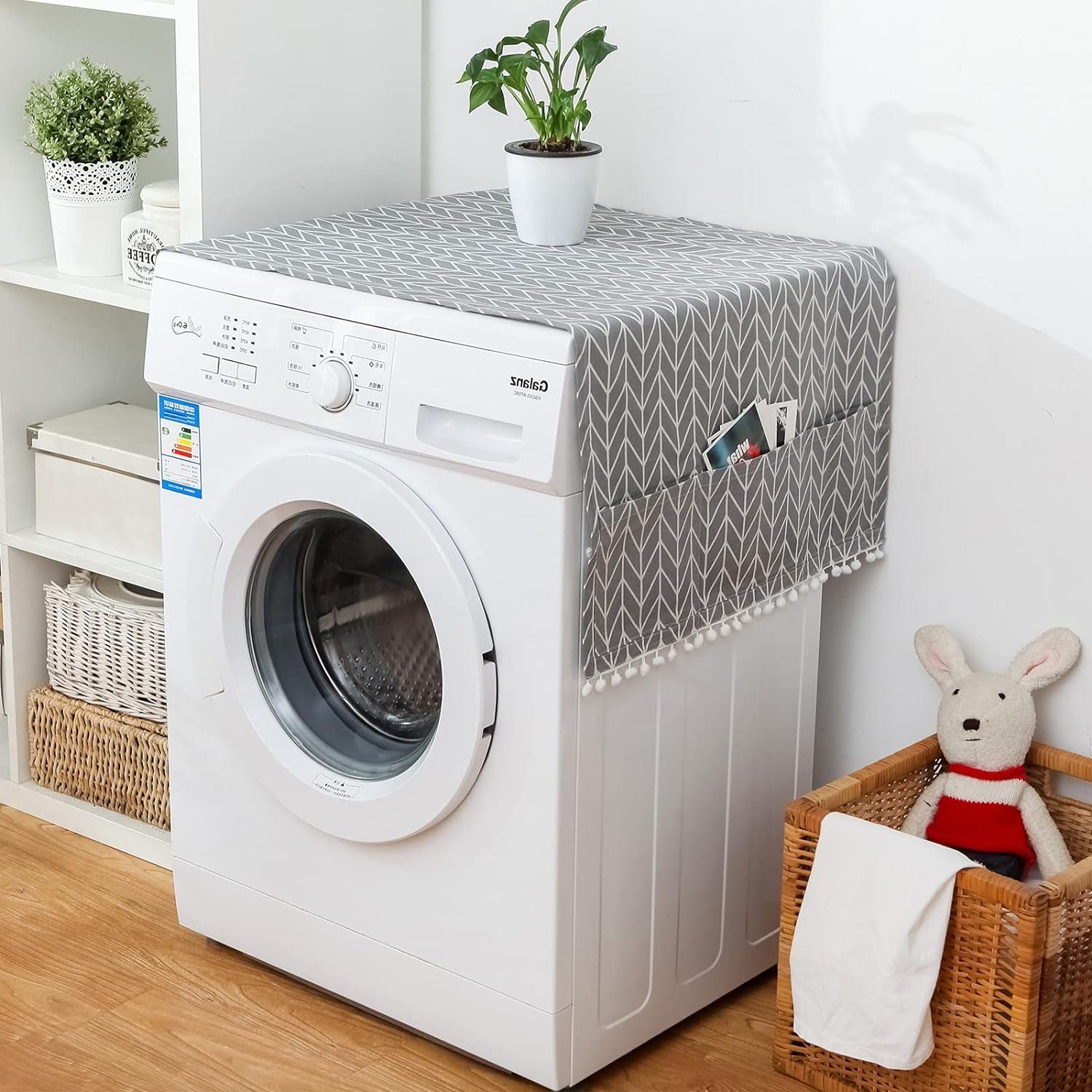 Wäschespinne-Schutzhülle mit Staubschutz Waschmaschinen cm 130*55 Stück 2 FELIXLEO Aufbewahrungstasche
