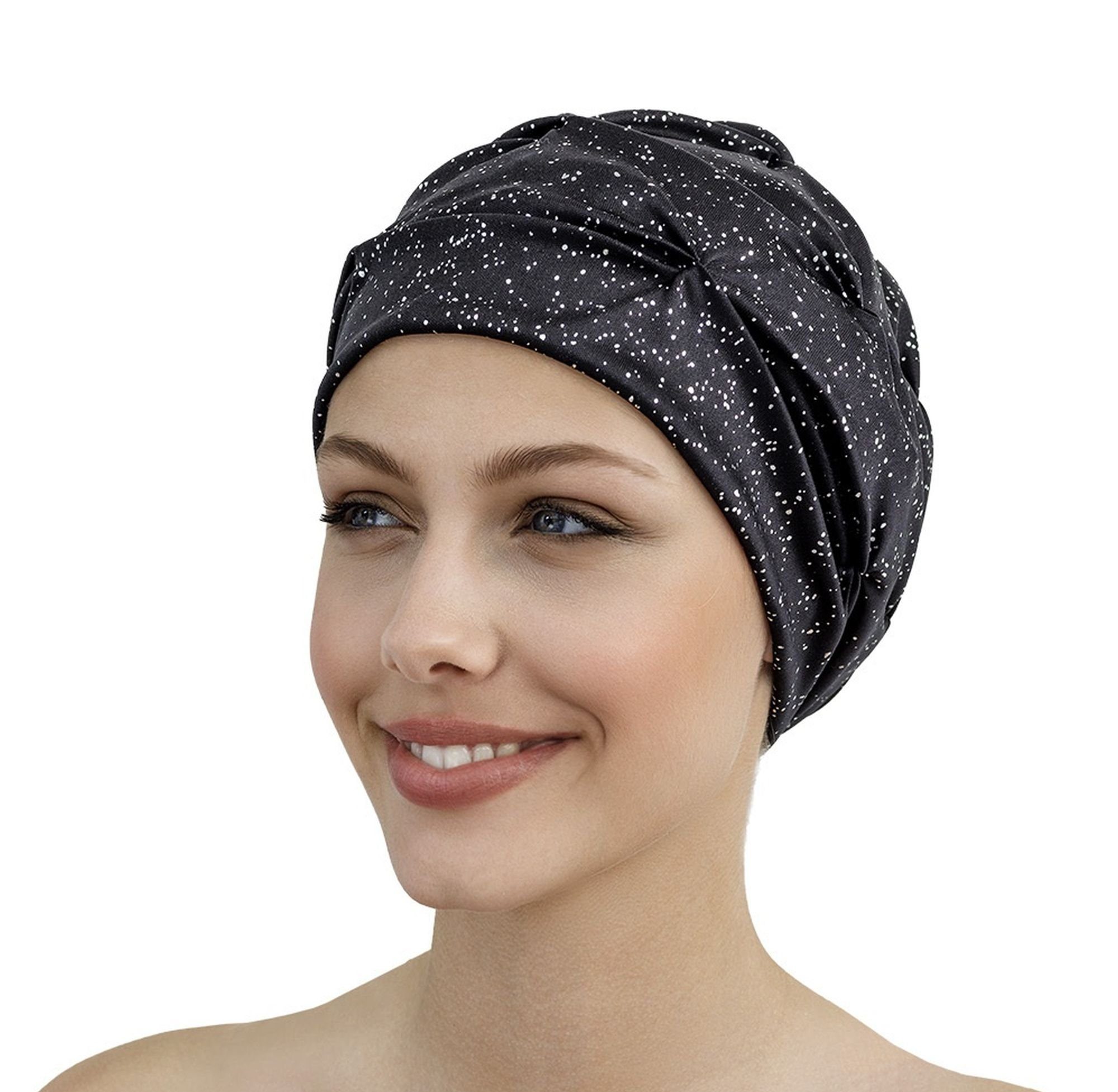 Fashy Badekappe Fashy - Badehaube Badekappe Damen Schwarz Silber Innenhaube