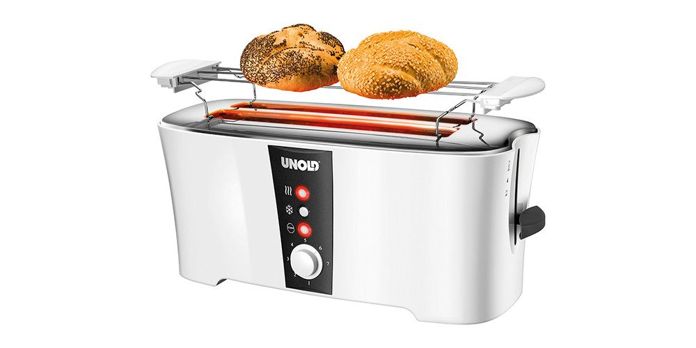 Unold Toaster Design Dual, 2 lange Schlitze, für 4 Scheiben, 1350,00 W, Stufenlos einstellbarer Röstgrad Lift-Funktion