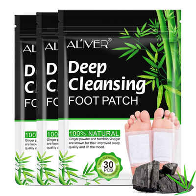 ALIVER Fußmaske Detox Fußpflaster Fußpflege Entgiftungspflaster mit Bambusessig Aliver, 3-tlg., Entgiftungsplaster