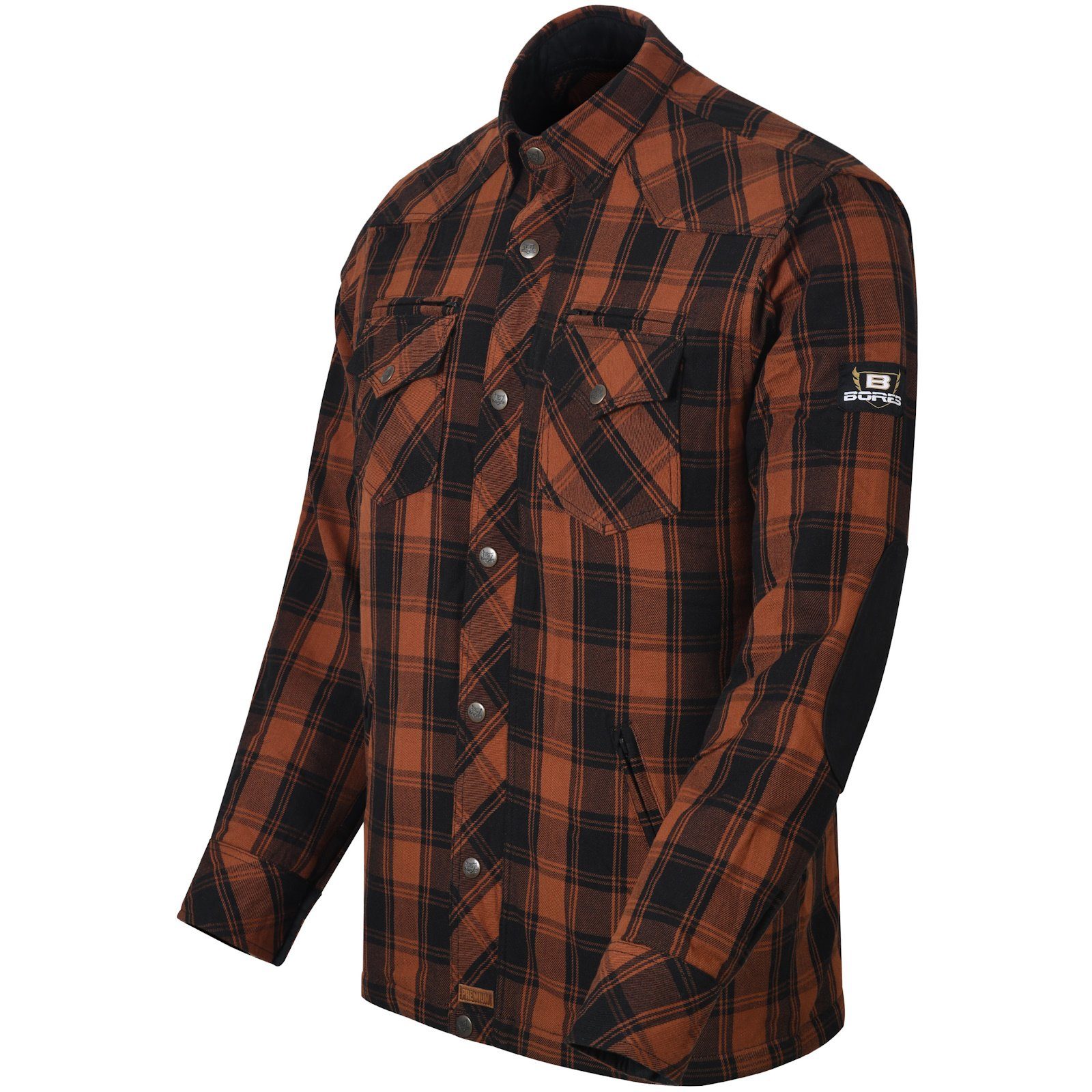 Bores Motorradjacke Bores Lumberjack Jacken-Hemd orange / schwarz Herren at günstig online kaufen