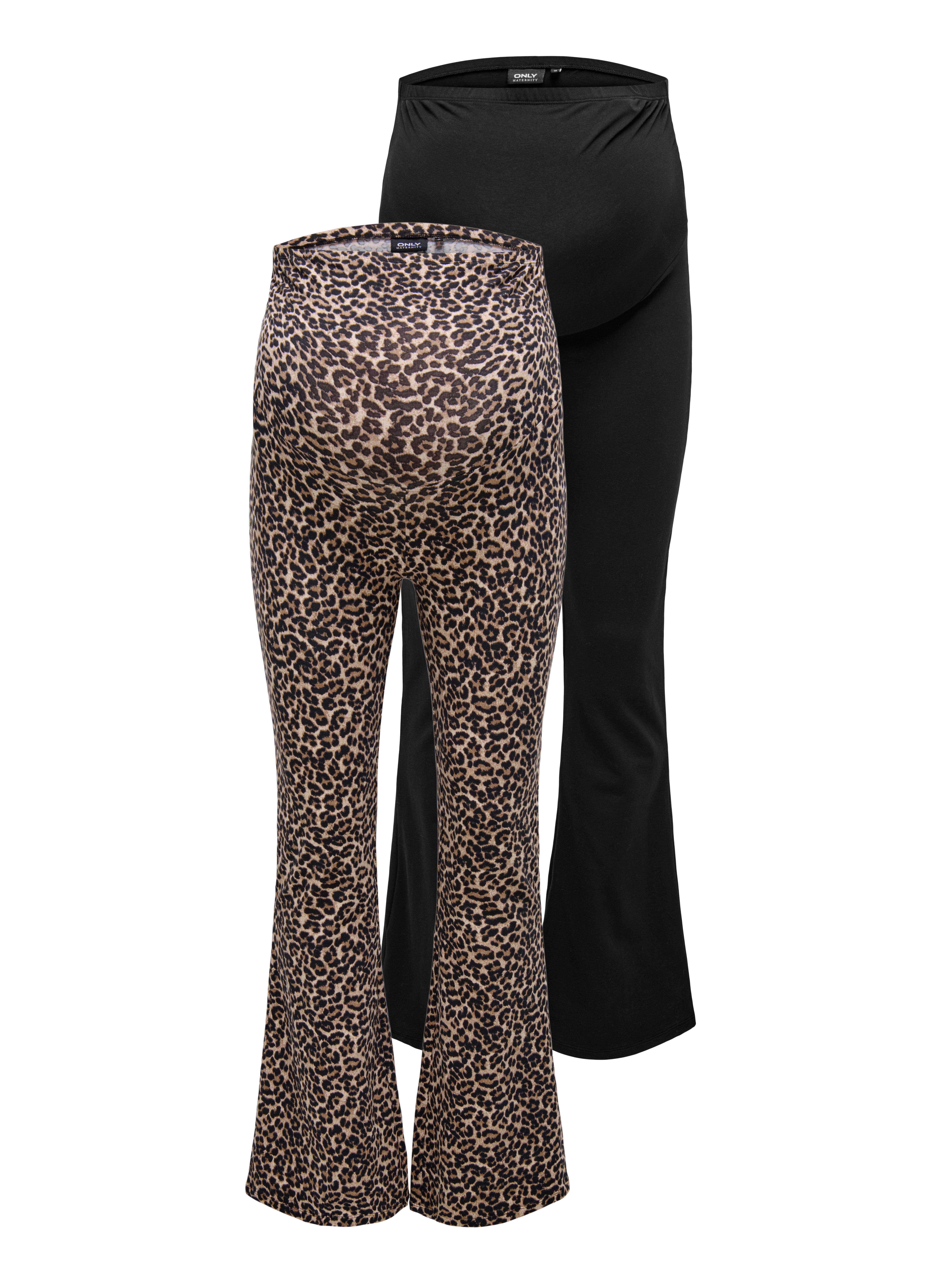 Umstandsleggings OLMLOVELY LEO FLARED PANT 2-PACK NOOS