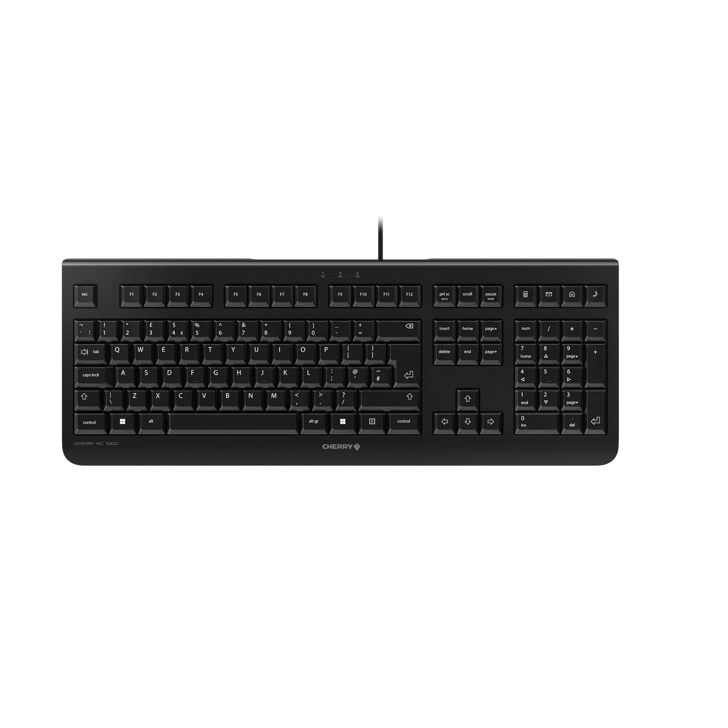 Cherry KC 1000 Tastatur (Volle Größe, Kabelgebunden, USB, QWERTY, UK Englisch, Schwarz)