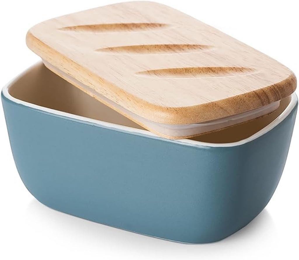 Dowan Butterdose DOWAN 16,5 cm Große Butterdose - Keramik-Butterdose mit Deckel, Haze B