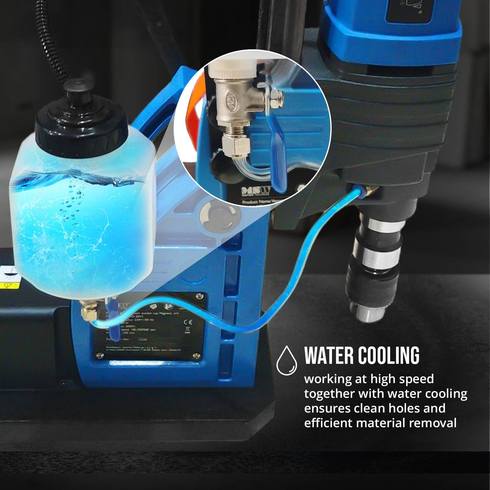 MSW Kernbohrmaschine Magnet-Bohrmaschine mit Vakuum 1650 W 560 U/min 3 kN für 13/50 mm, 230 V, max. 560 U/min