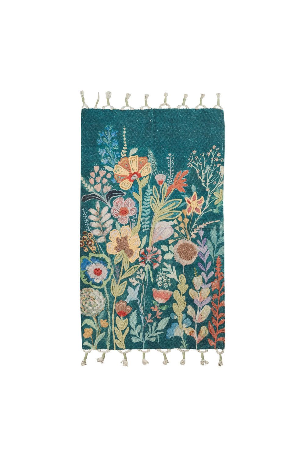 Tranquillo Teppich Baumwolle BOTANIC TWIST mit GoodWeave® Zertifizierung versch. Größen, Robust, strapazierfähig und mit farbenfrohem Blumenmuster