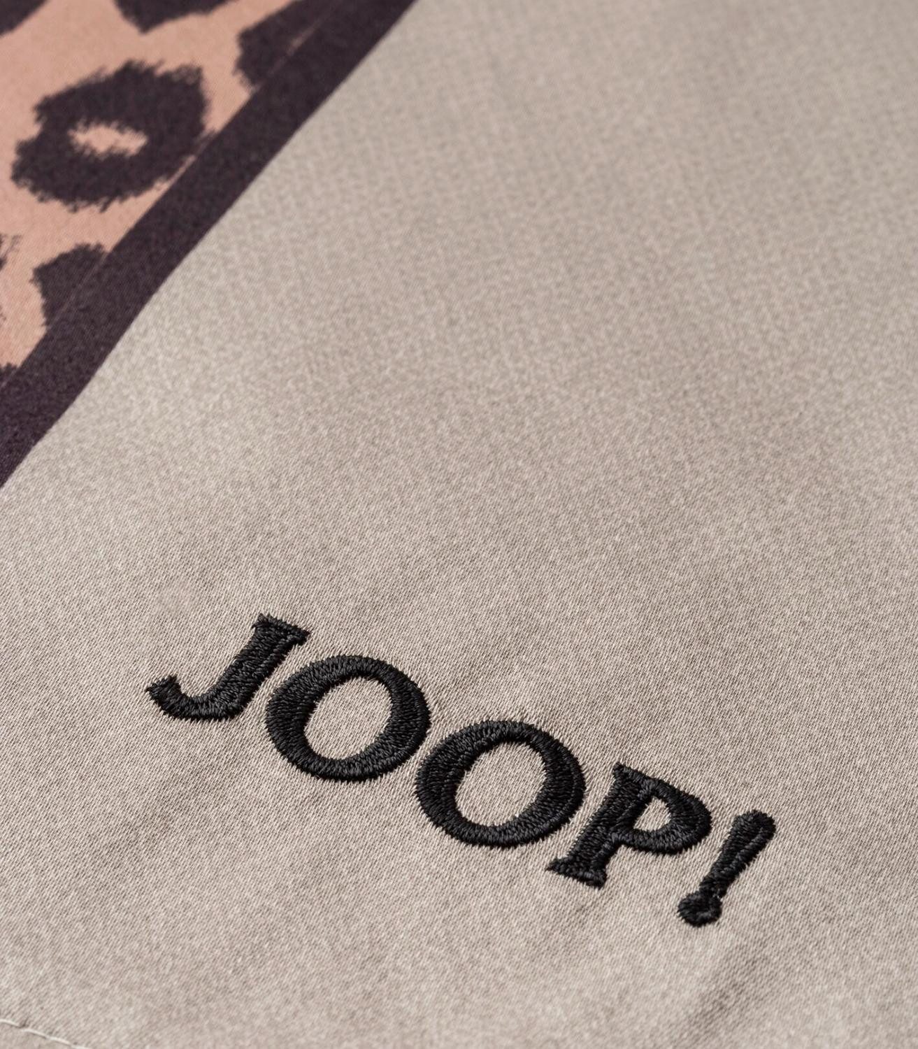 JOOP! Bettwäsche J! LEO, 135 x 200 cm, Braun, Taupe, 2-teilig, Mako-Satin, Streifen- und Leopardenmuster, Bettbezug, Kissenbezug