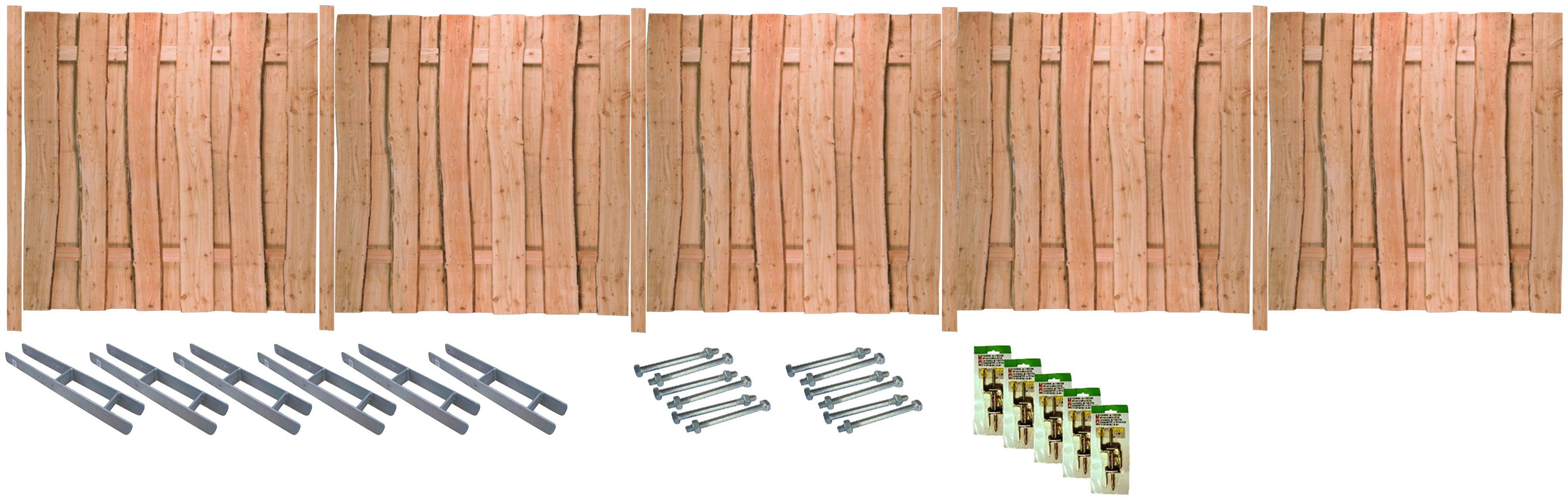 Tetzner & Jentzsch Sichtschutzelement LAKEWOOD 3, (Set), Rustikale Optik dank Применитьung aus Bonanzabohlen